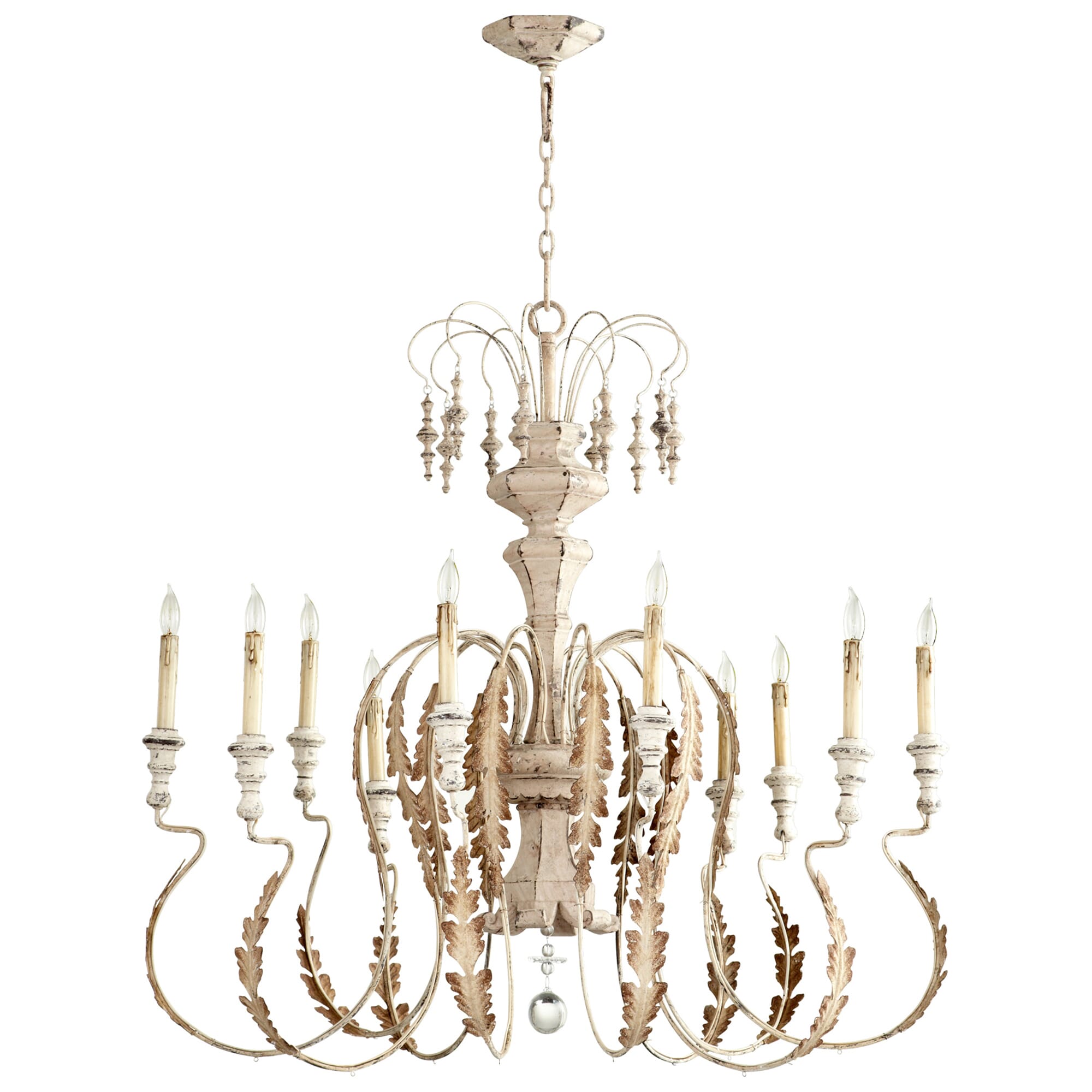 Cyan Design Motivo 10-Light French Country Chandelier in Persian White