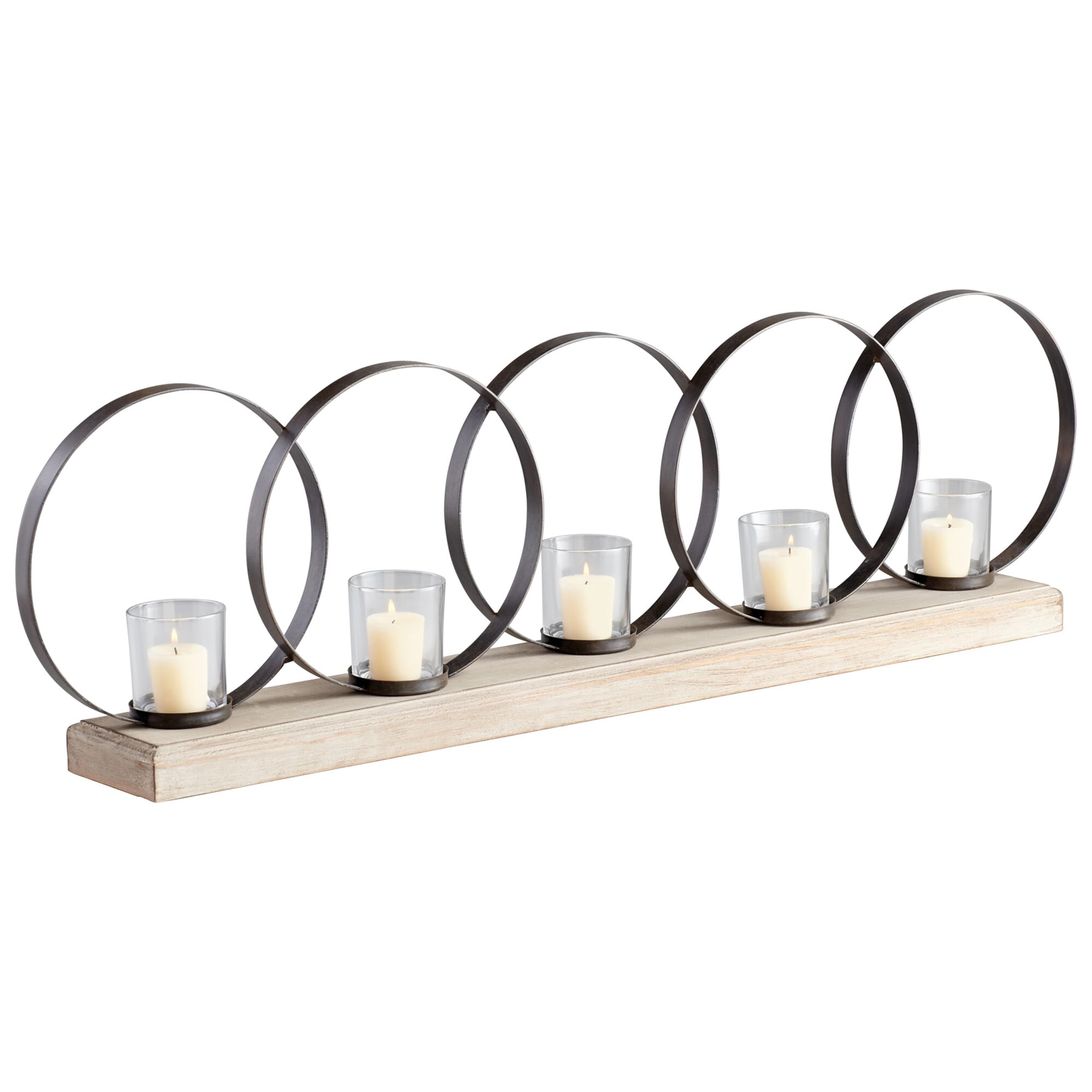 Cyan Design Ohhh Five Candle Candleholder in Raw Iron And Natural Wood