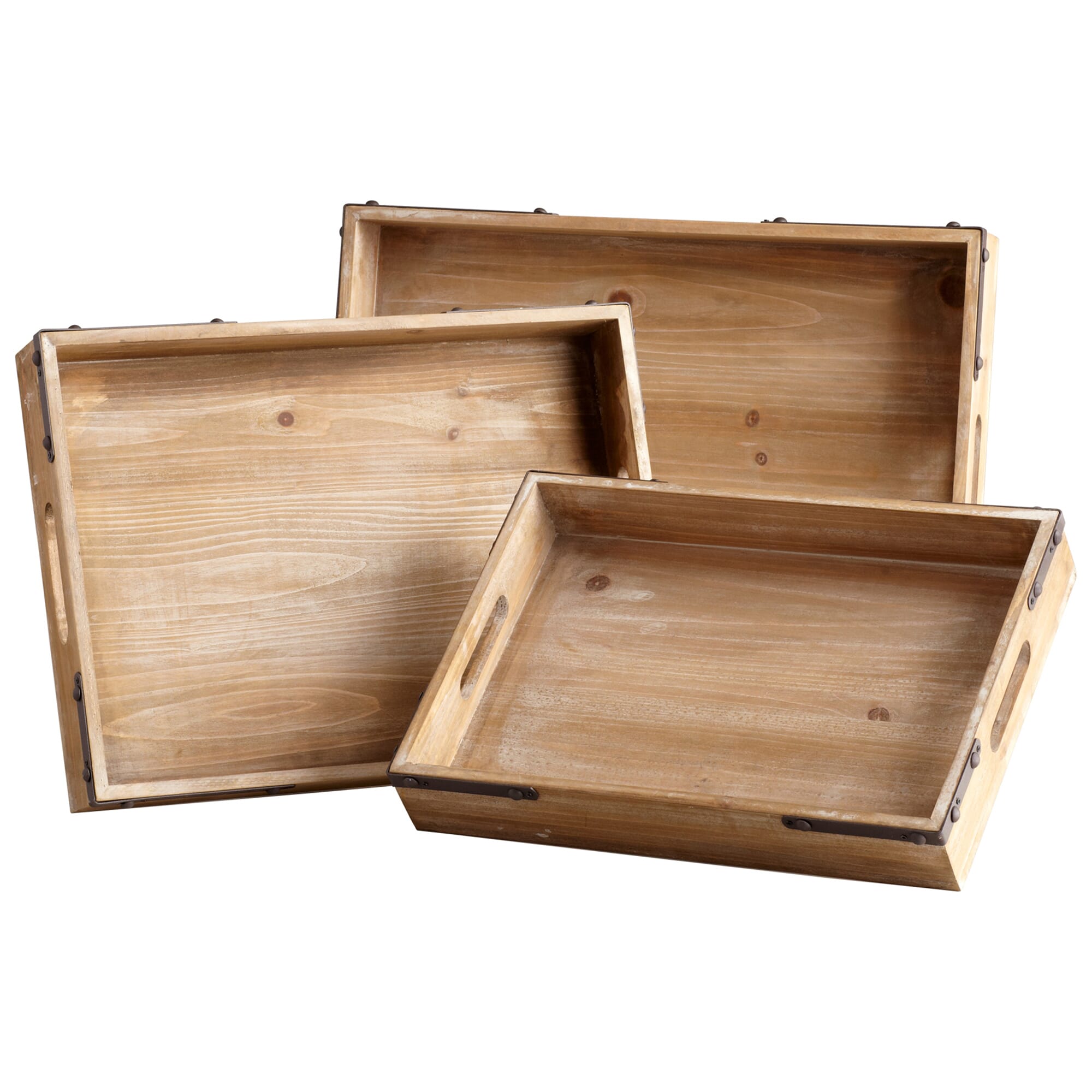 Cyan Design Staton Trays in Washed Oak