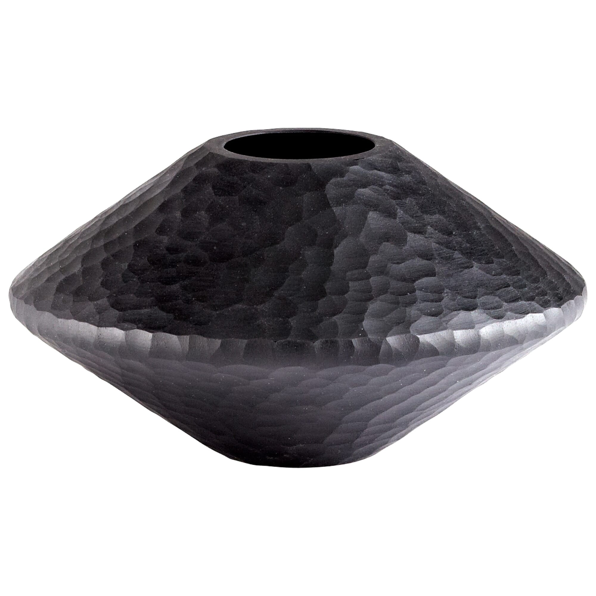 Cyan Design Round Lava Vase in Black