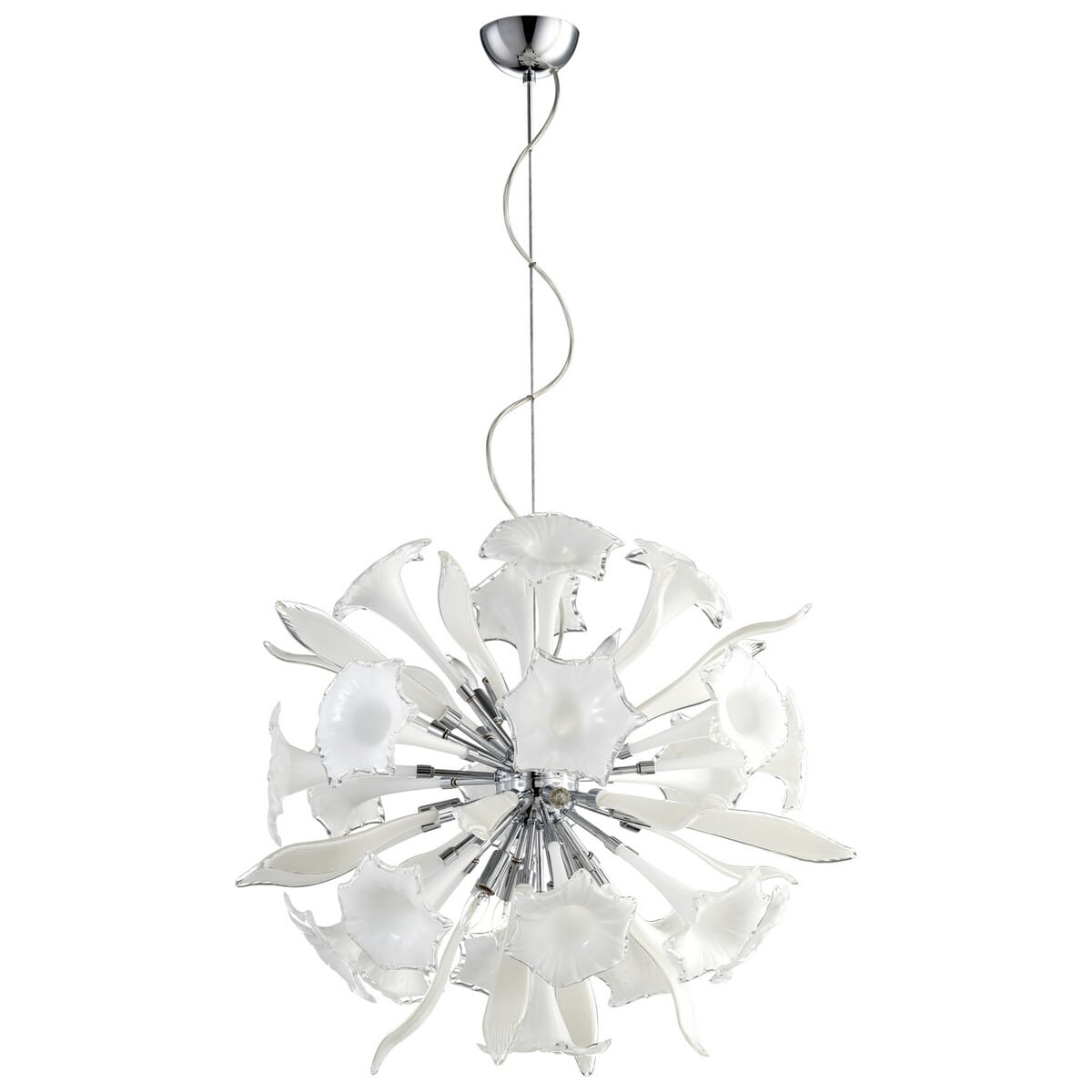 Cyan Design Remy 31 12-Light White Clear Glass Pendant in Chrome