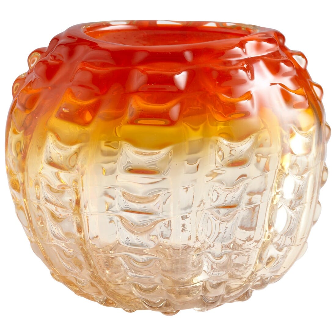 Cyan Design Fire Pod 6.5" Glass Vase in Orange/Clear