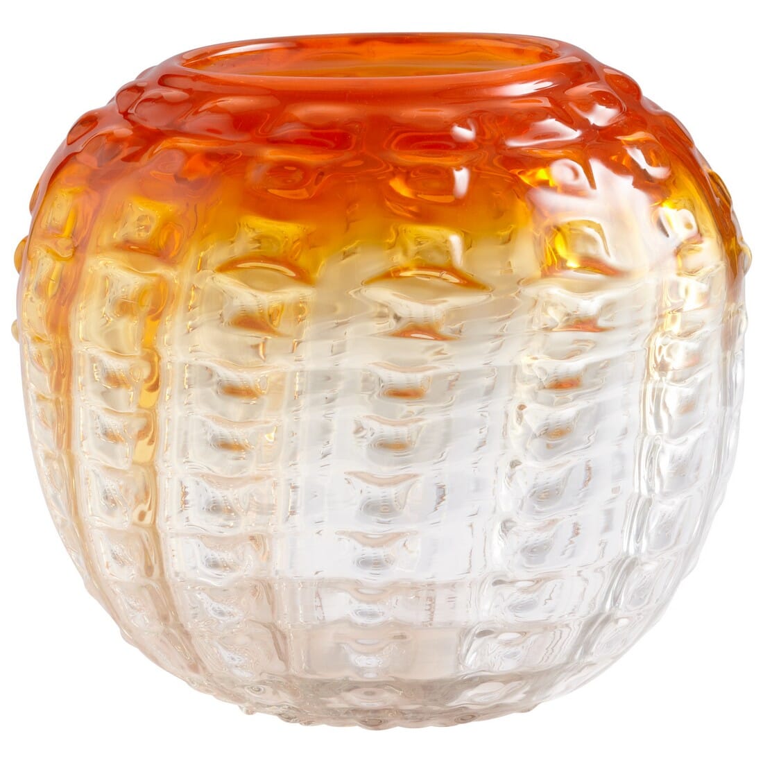 Cyan Design Fire Pod 9.5" Glass Vase in Orange/Clear