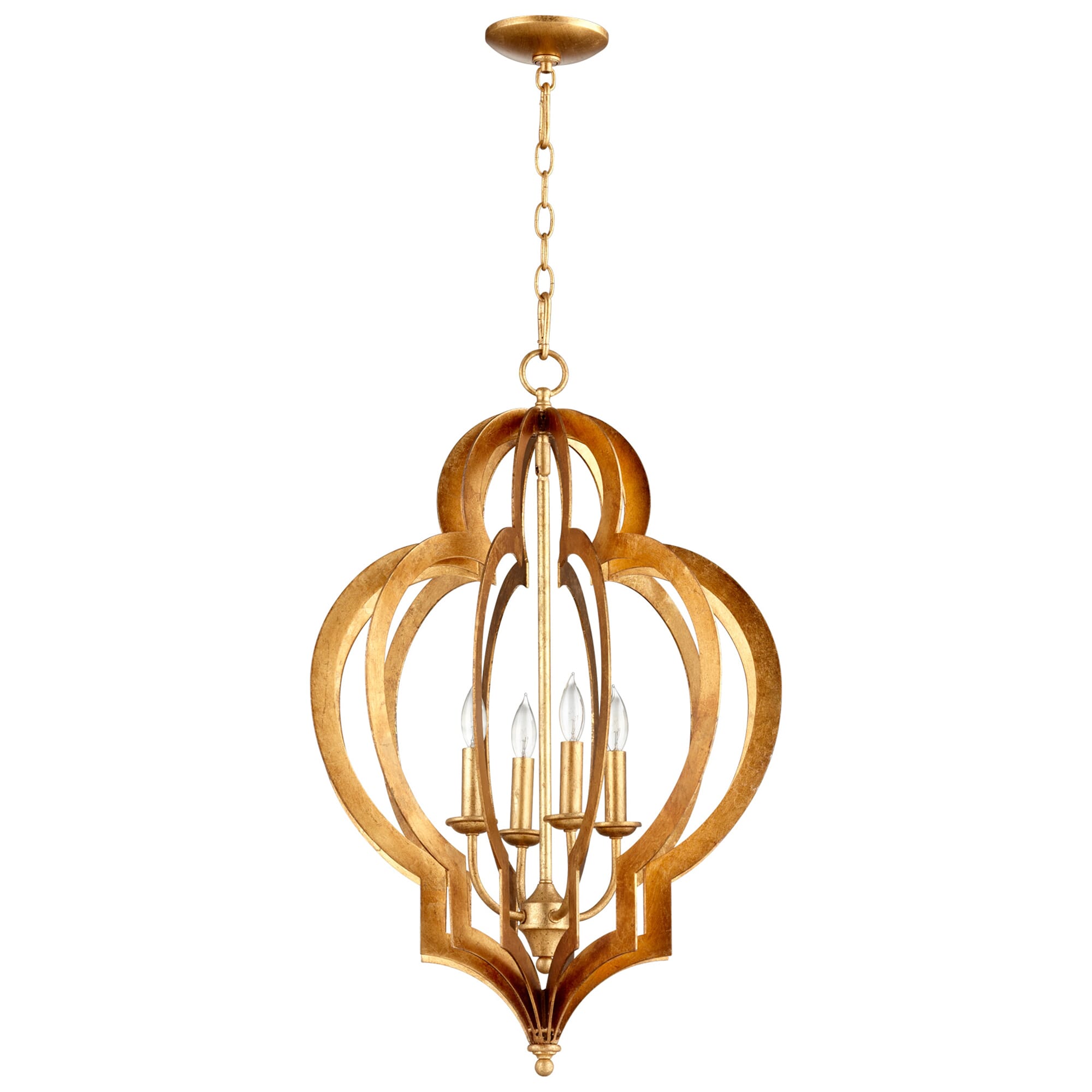 Cyan Design Vertigo 4-Light Mid-Century Modern Chandelier in Gold Leaf