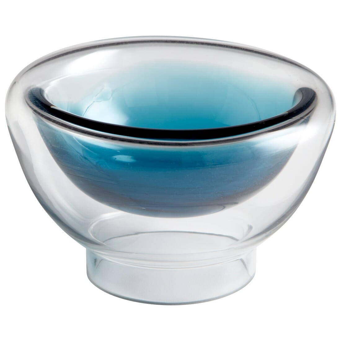 Cyan Design Cinderella 6" Glass Bowl in Clear/Cobalt