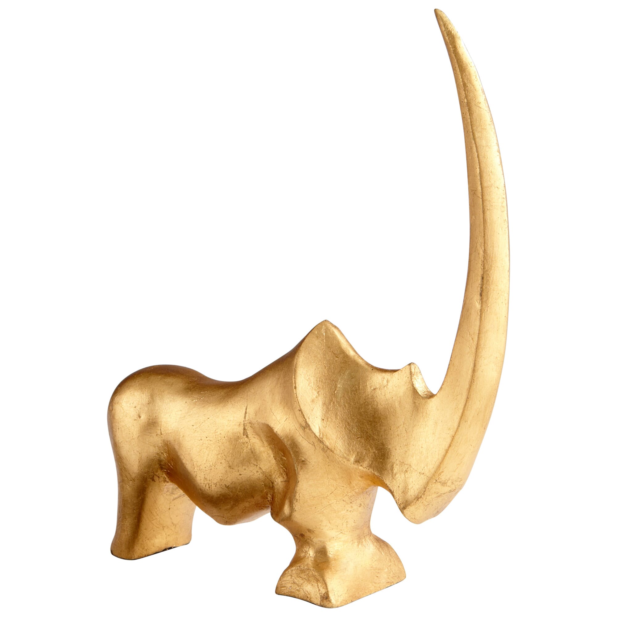 Cyan Design Rhino Bay Sculpture in Gold Leaf