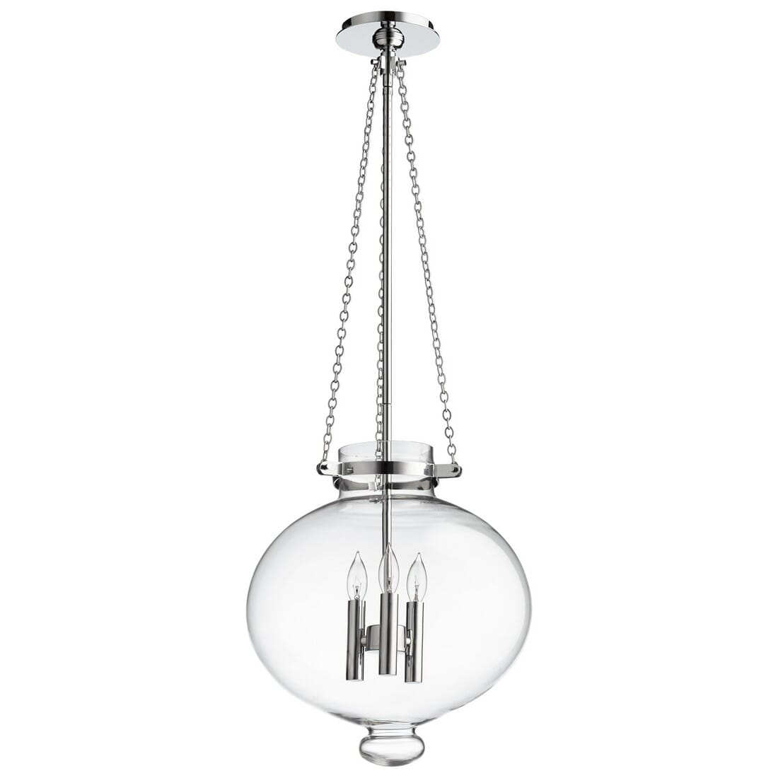 Cyan Design Cydney 13.75" 3-Light Clear Glass Pendant in Chrome