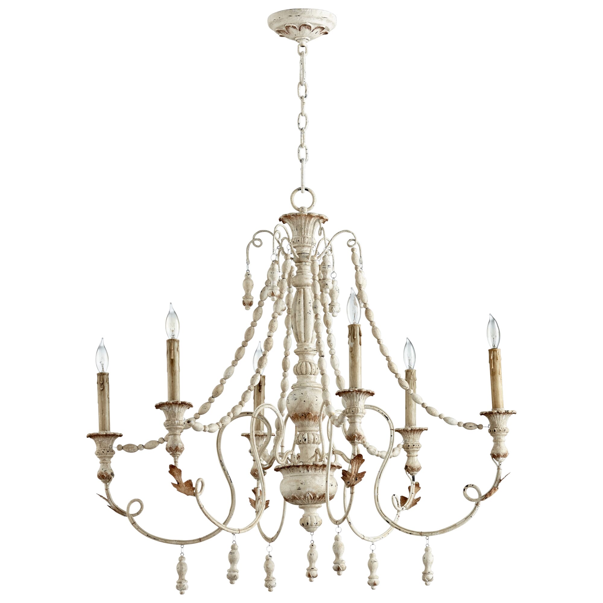 Cyan Design Lyon 6-Light French Country Chandelier in Persian White