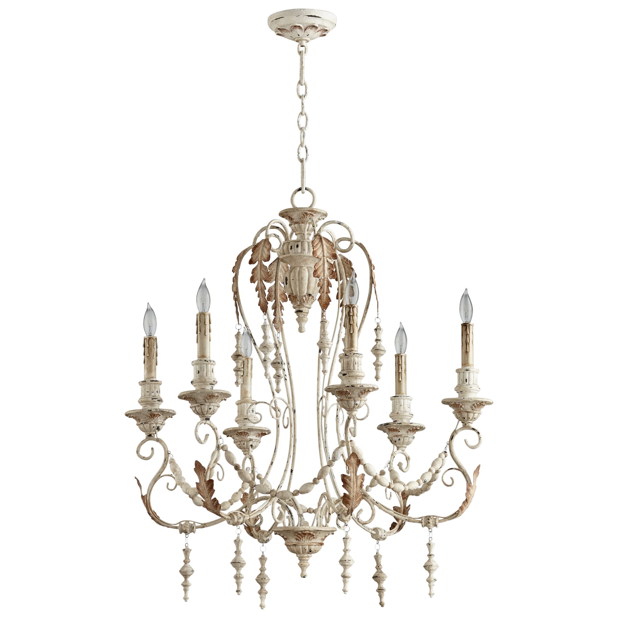 Cyan Design Lolina 6-Light French Country Chandelier in Persian White