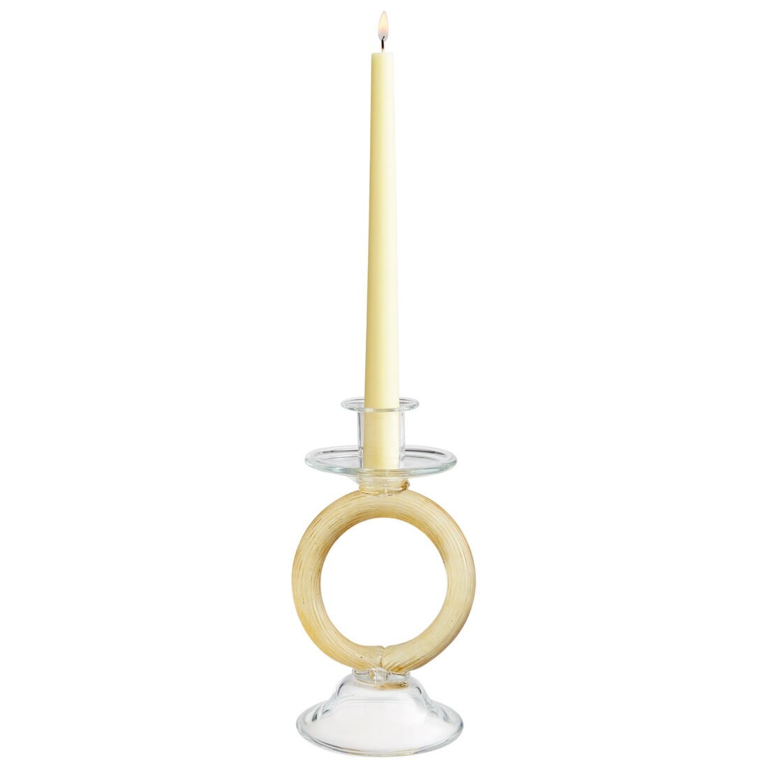 Cyan Design Cirque 8.25" Glass Candleholder in Amber