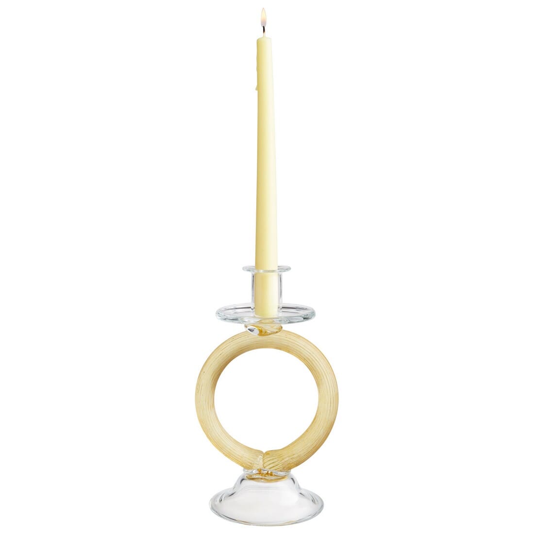 Cyan Design Cirque 8.5" Glass Candleholder in Amber