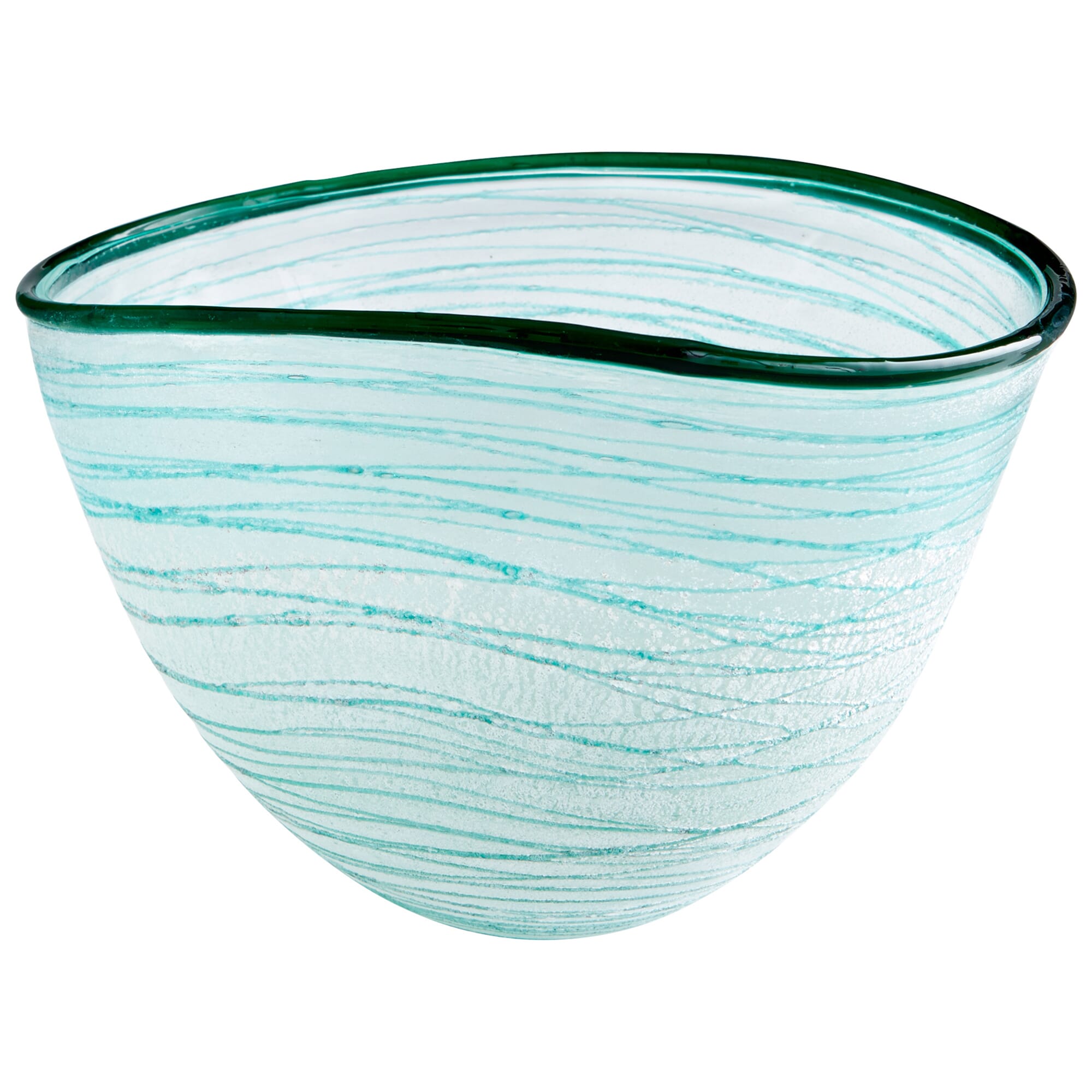 Cyan Design Small Swirly Bowl in Green And White