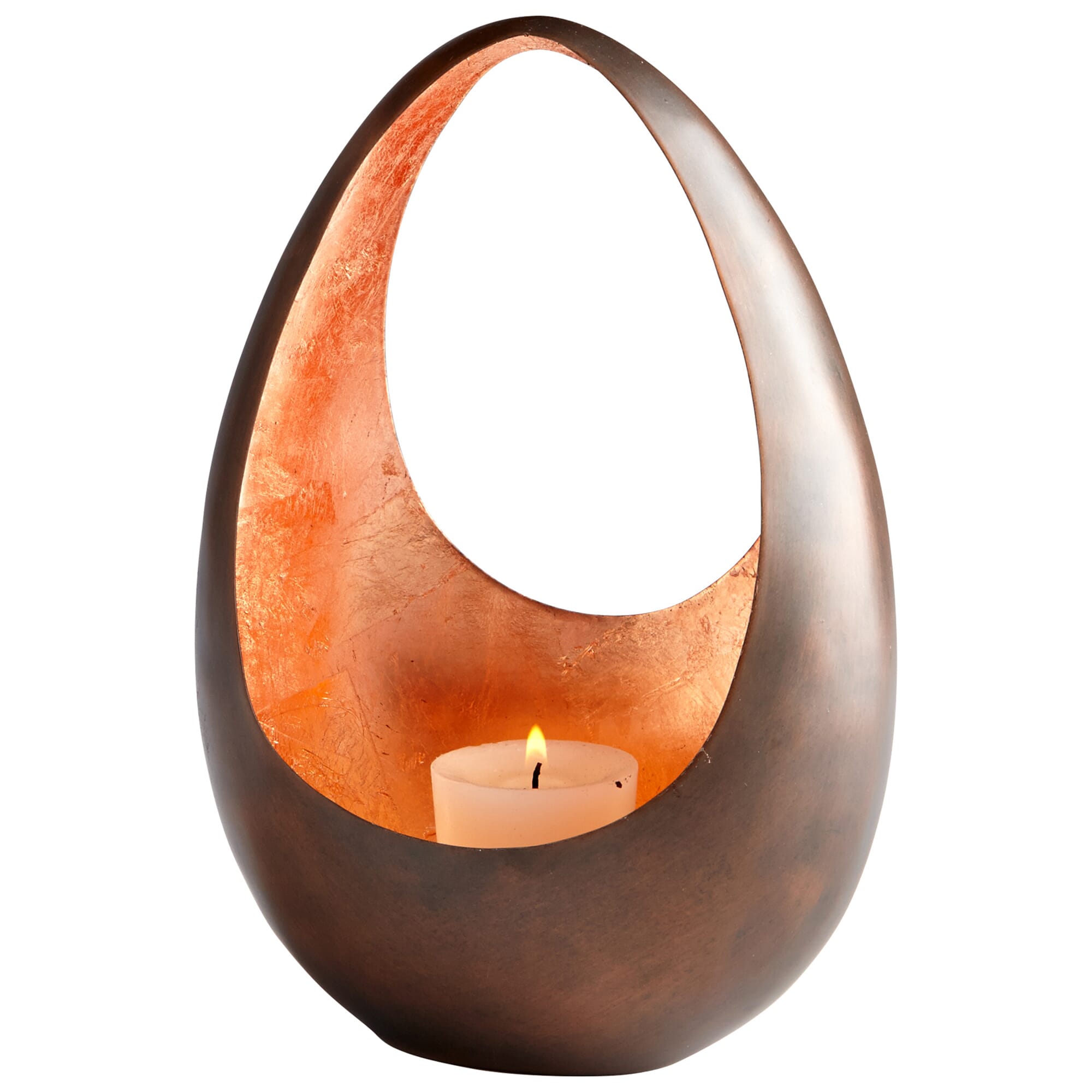 Cyan Design Ceres Candleholder in Antique Copper And Copper Leaf