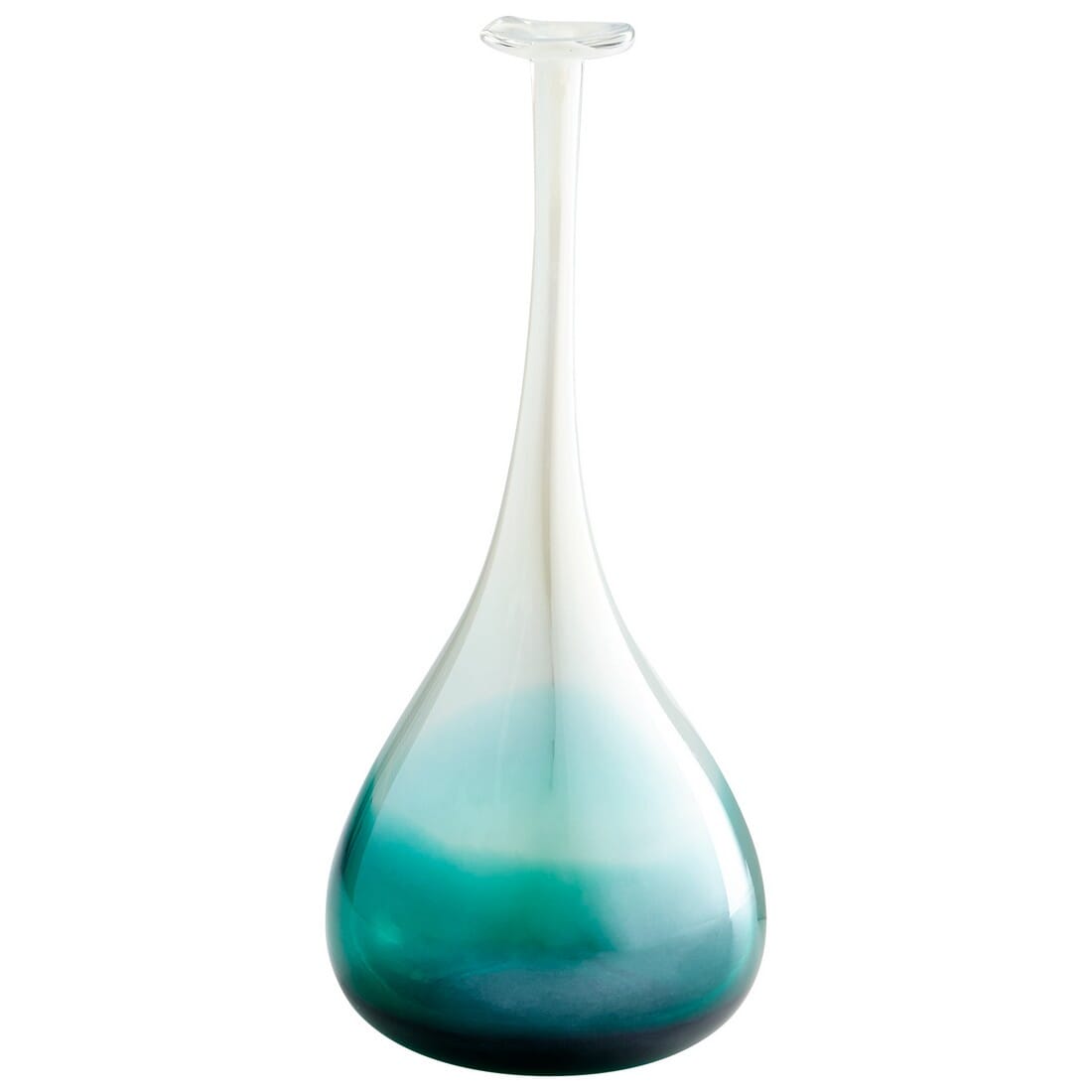 Cyan Design Curie 13.75" Glass Vase in Blue/Clear