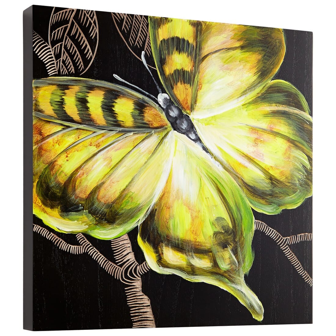 Cyan Design Monarch 15.75" Wood Wall Art in Black / Green