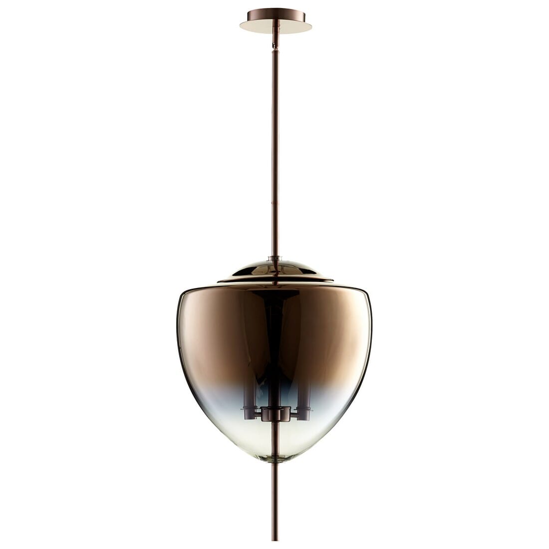 Cyan Design Ember 15.75" 3-Light Clear Glass Pendant in Satin Copper