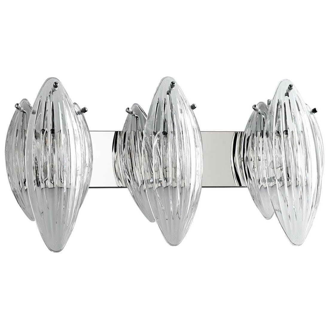 Cyan Design Arista 28" 3-Light Clear Glass Bathroom Vanity Light in Chrome