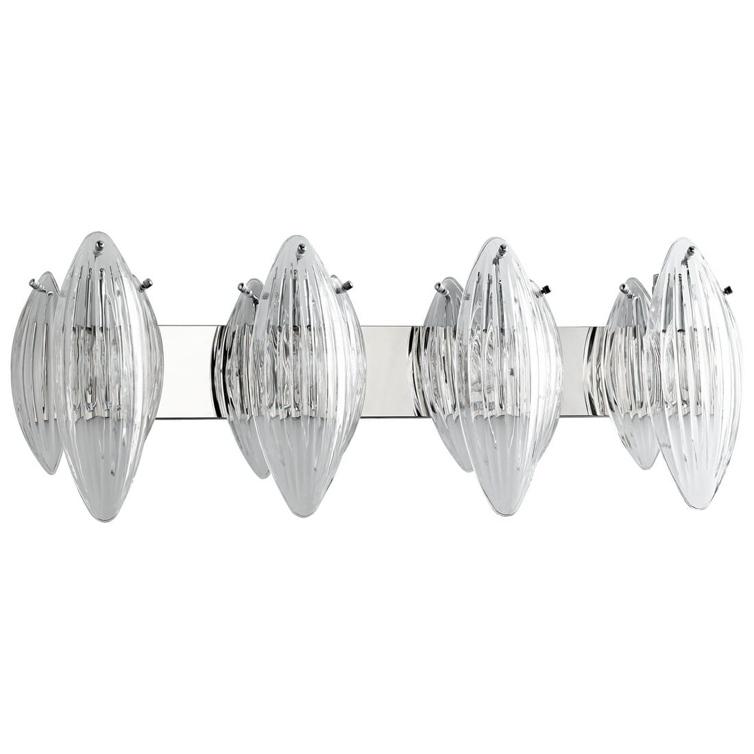 Cyan Design Arista 37" 4-Light Clear Glass Bathroom Vanity Light in Chrome