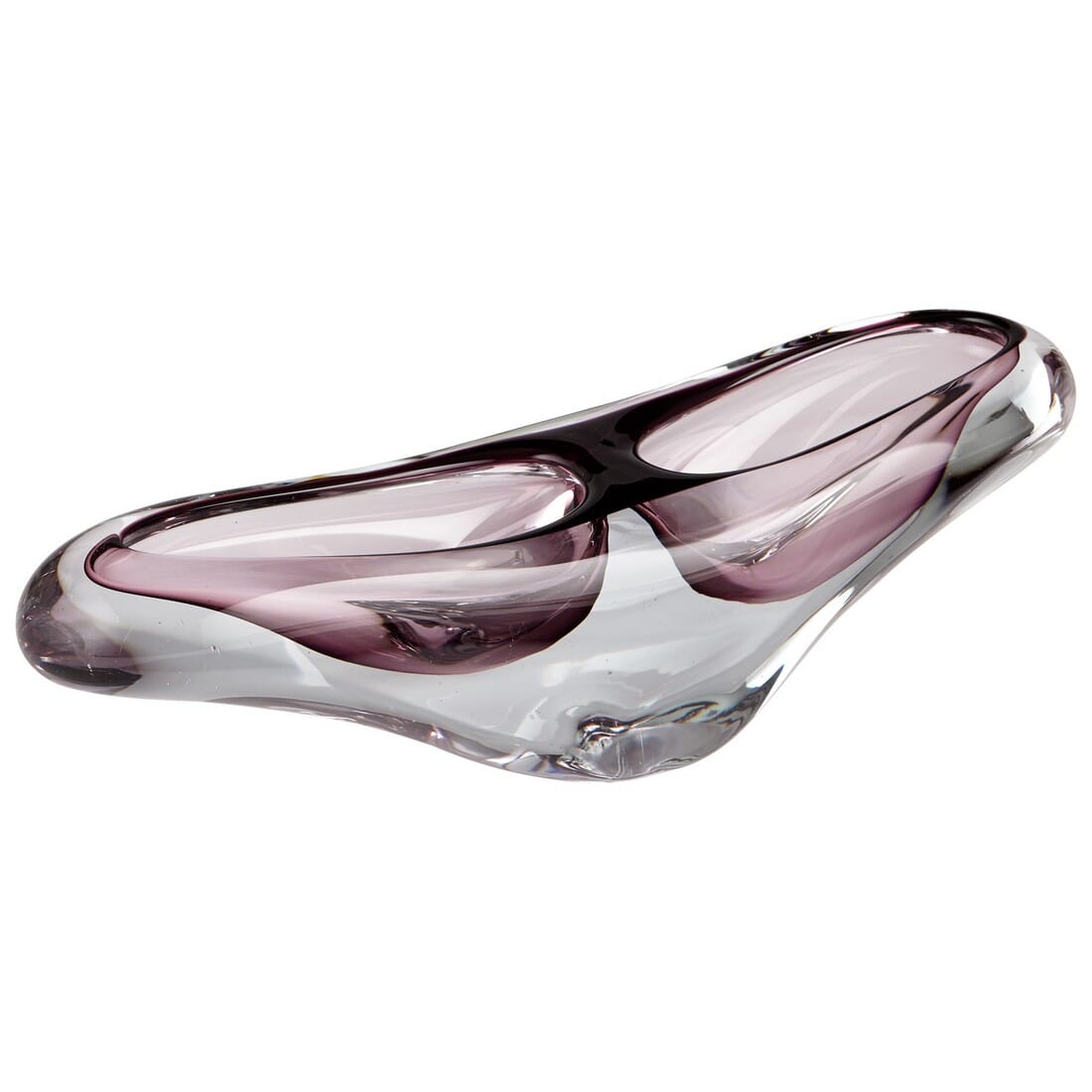 Cyan Design Yera 14" Glass Bowl in Purple/Clear