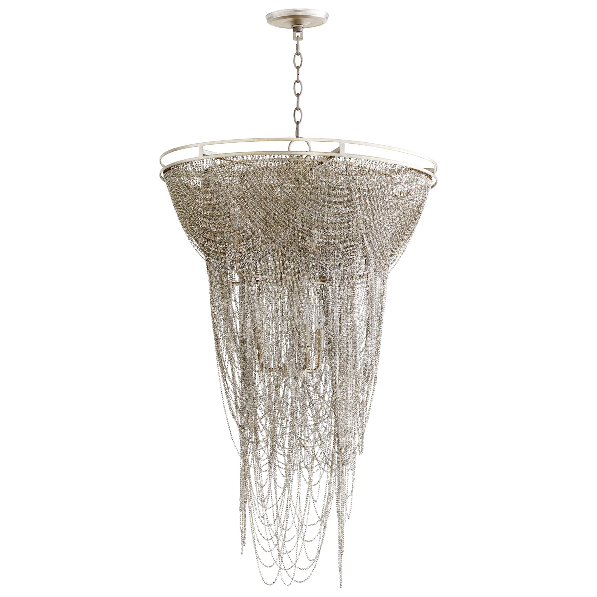 Cyan Design Ithica 9-Light Pendant Light in Aged Silver Leaf