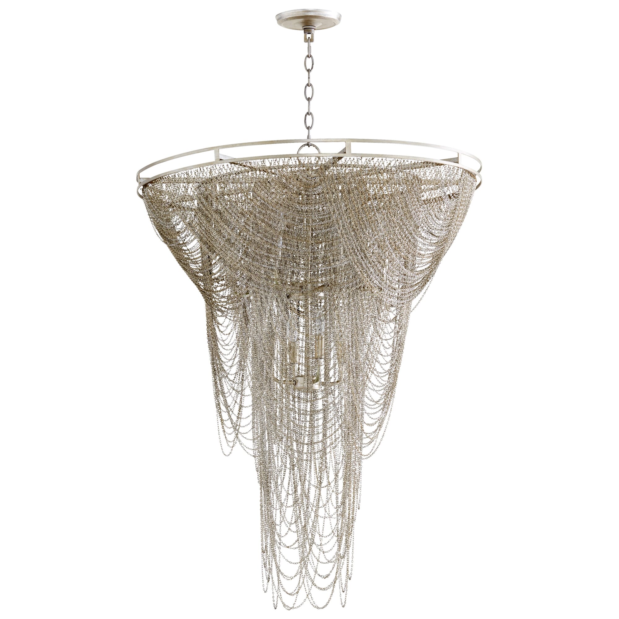 Cyan Design Ithica 12-Light Pendant Light in Aged Silver Leaf