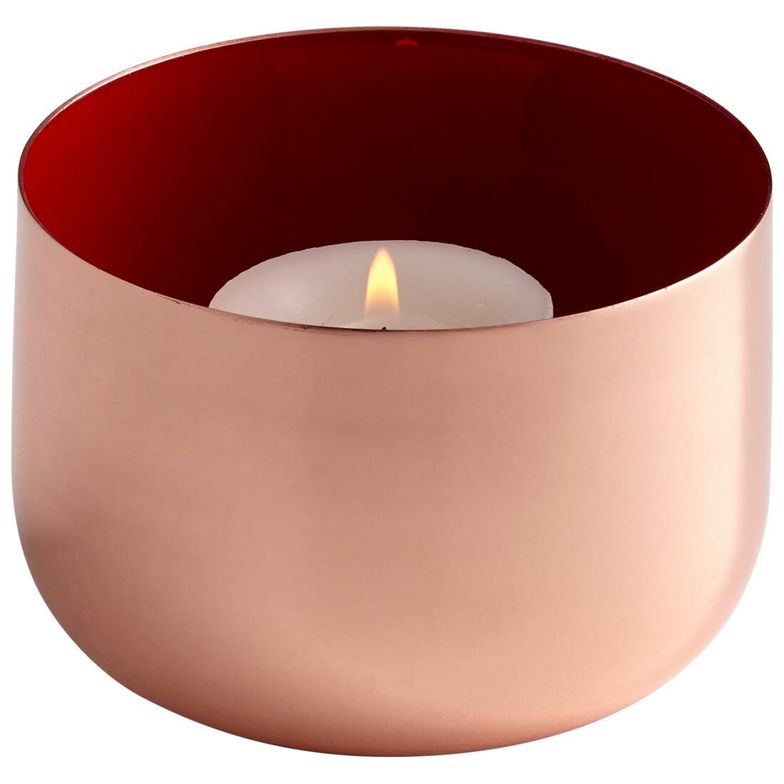 Cyan Design Cup O' Candle 3.75" Red Interior Candleholder in Copper