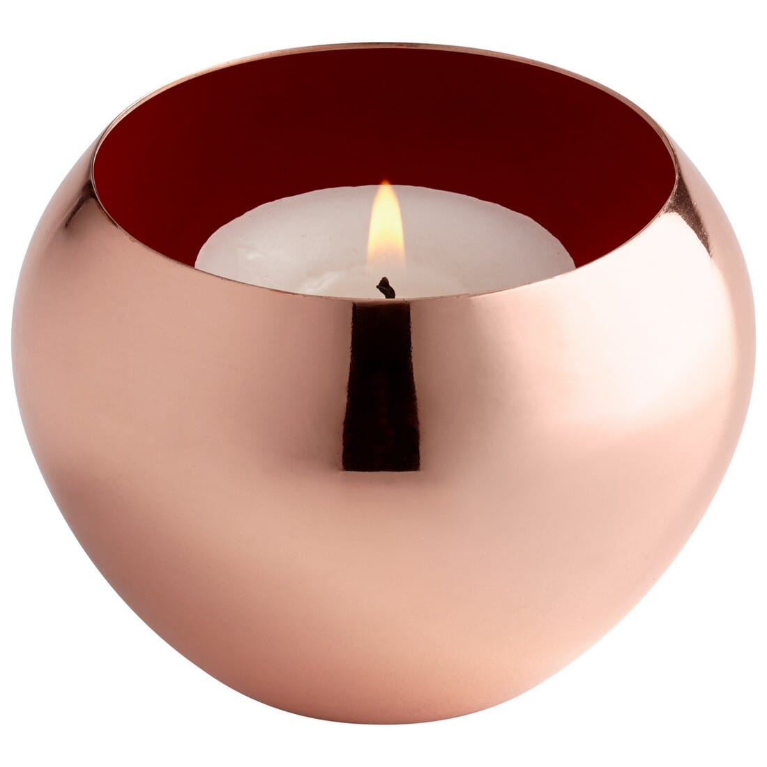 Cyan Design Candle Holders 3.5" Red Interior Candle Cup in Copper