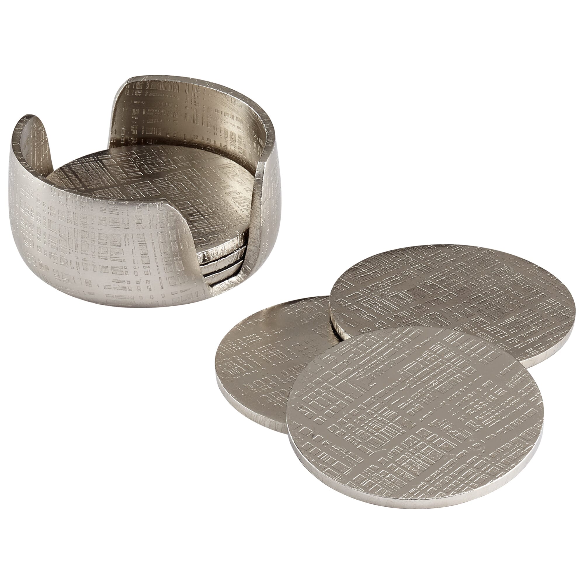 Cyan Design Nickel Coasters in Nickel