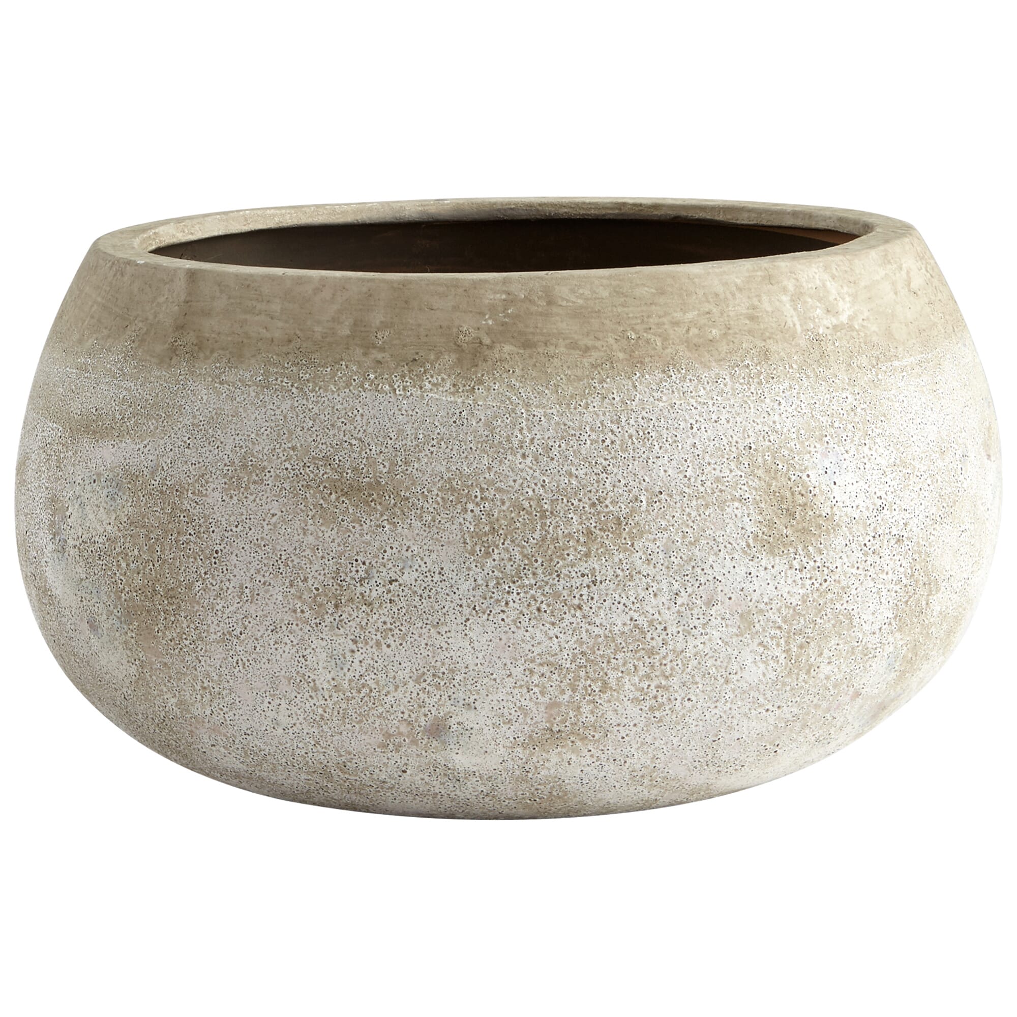 Cyan Design Large Round Stoney Planter in Ash Stone