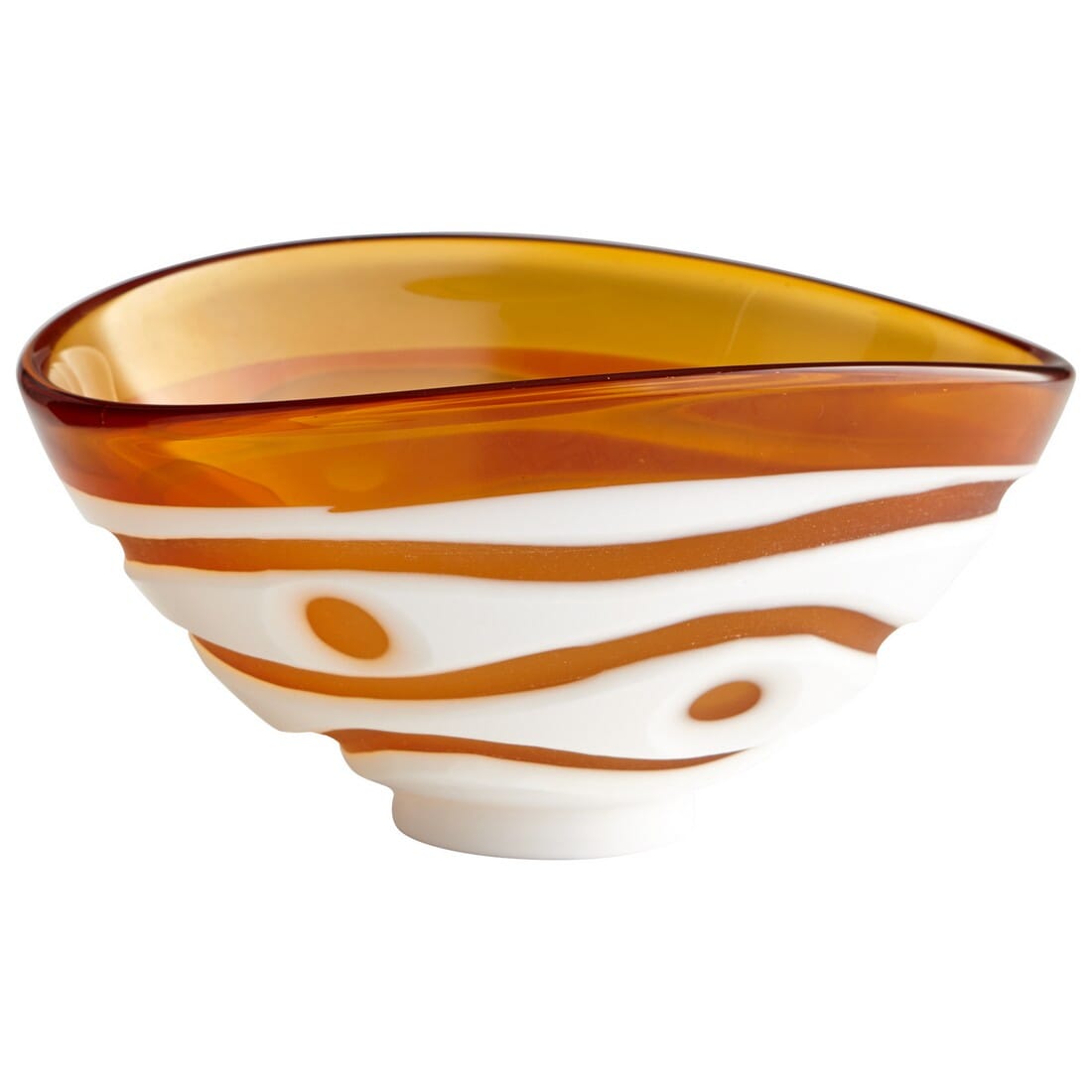 Cyan Design Dotty 7.75" Glass Bowl in Amber/White