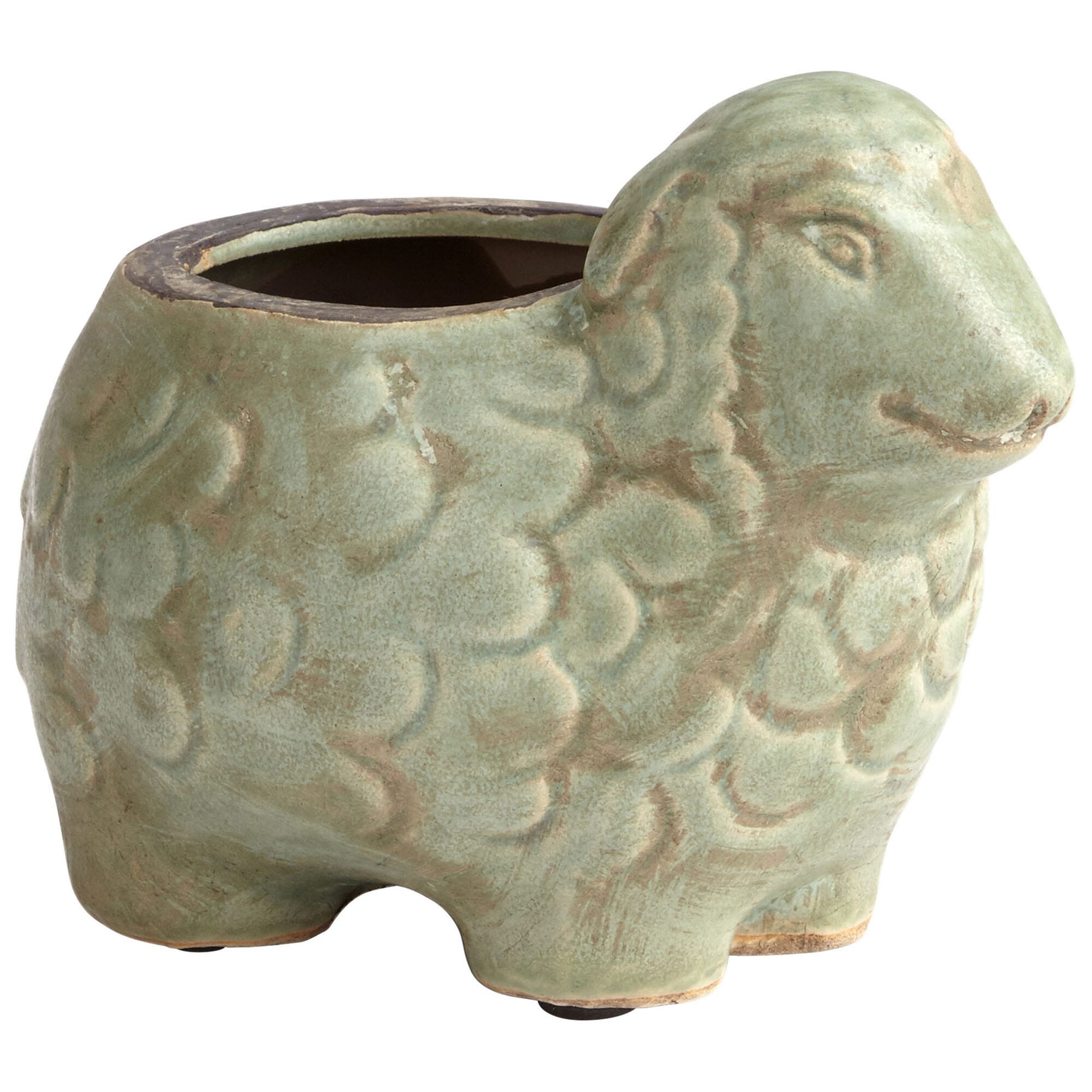 Cyan Design Lala Lamb Planter in Green Glaze