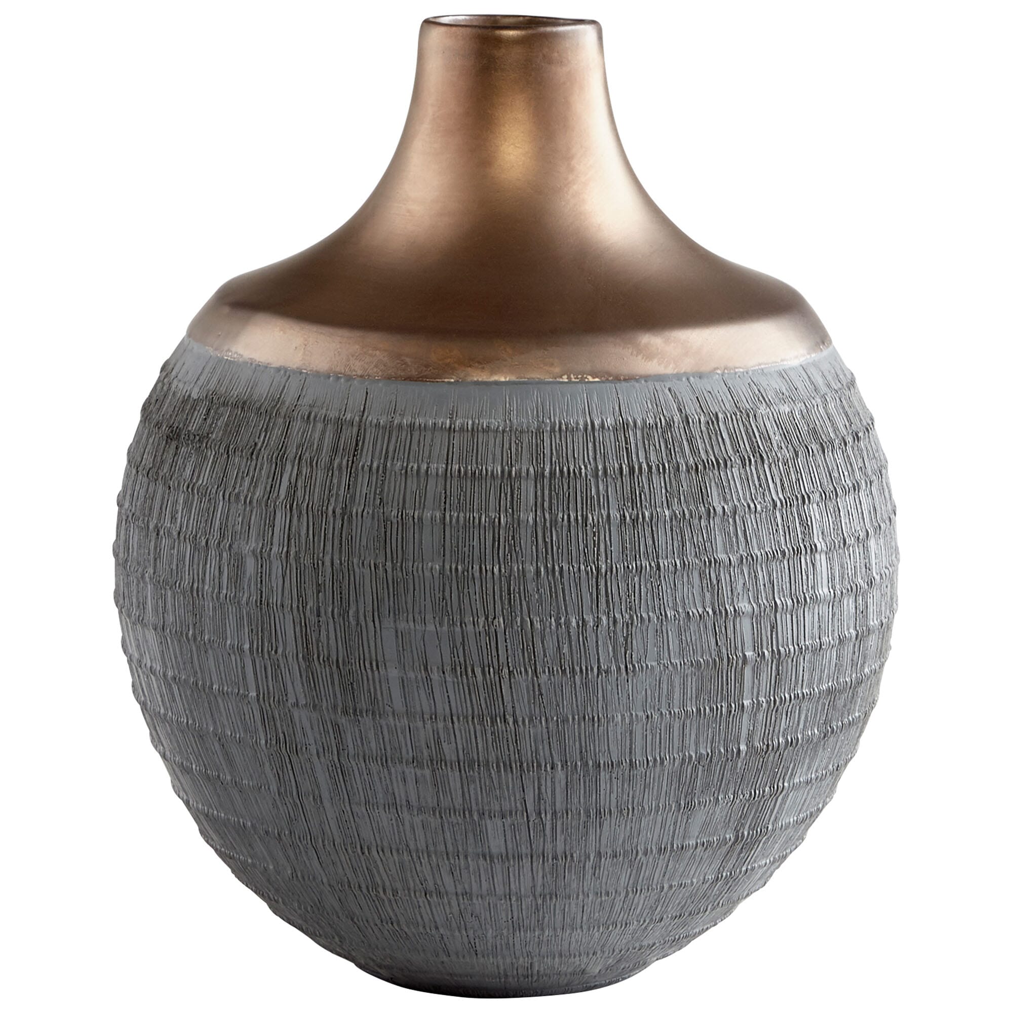 Cyan Design Medium Osiris Vase in Charcoal Grey And Bronze