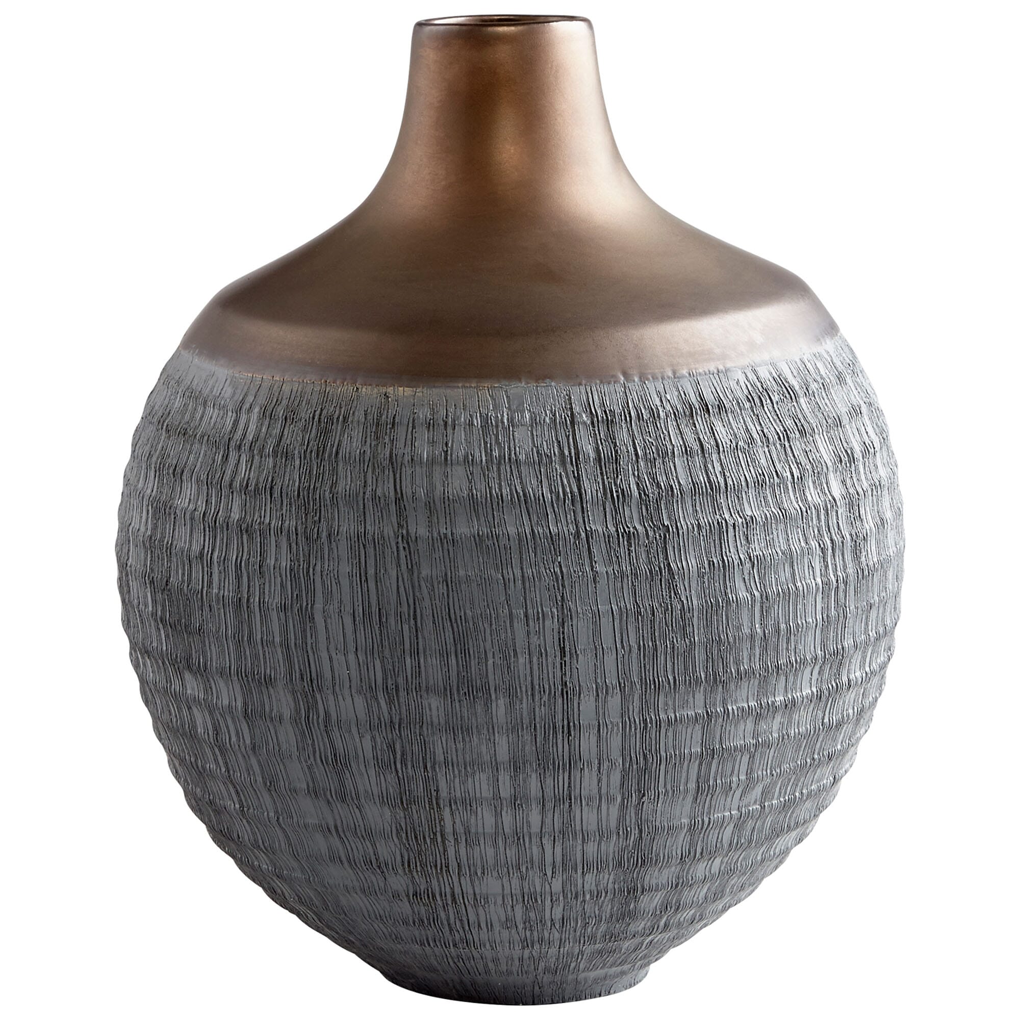 Cyan Design Large Osiris Vase in Charcoal Grey And Bronze