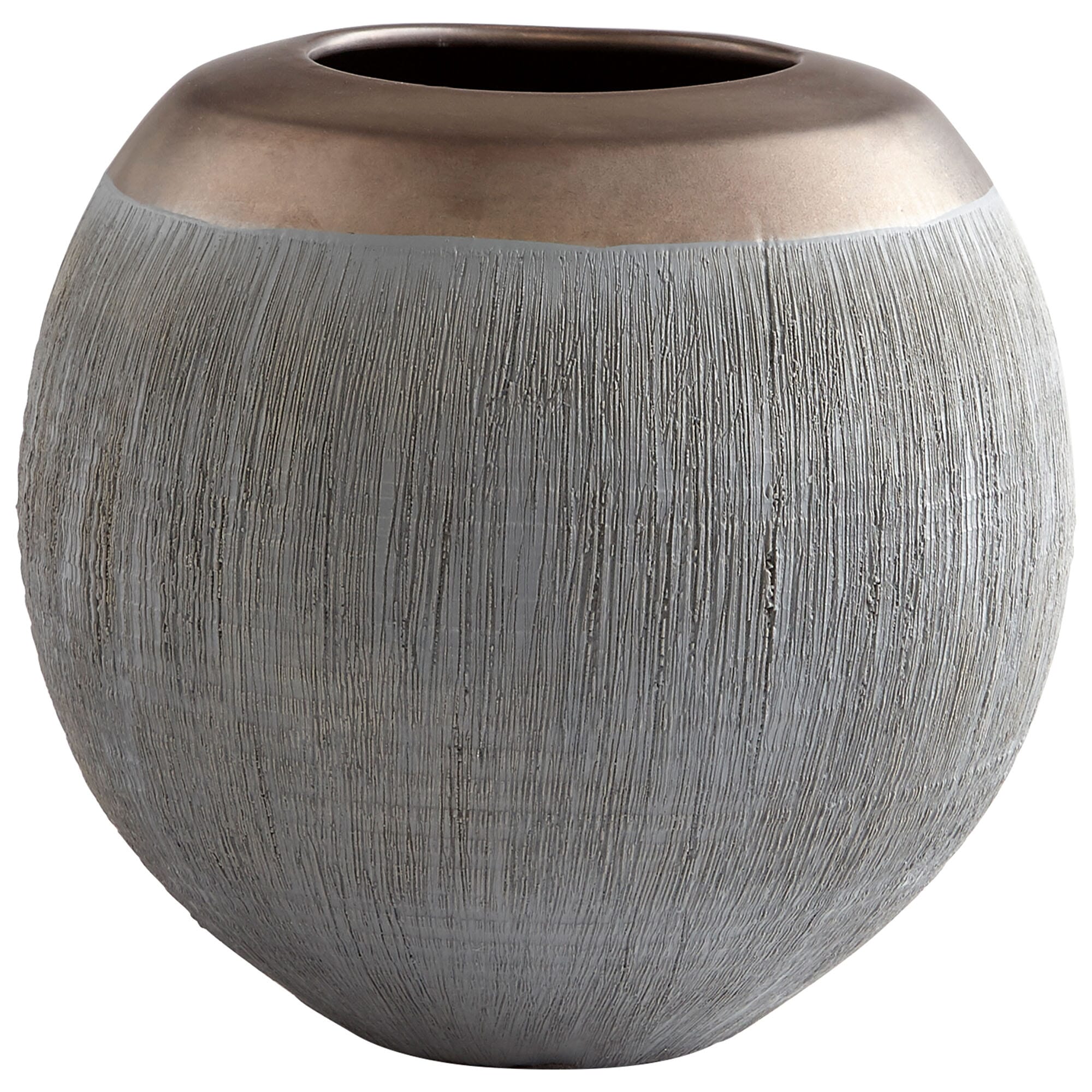 Cyan Design Small Iris Vase in Charcoal Grey And Bronze