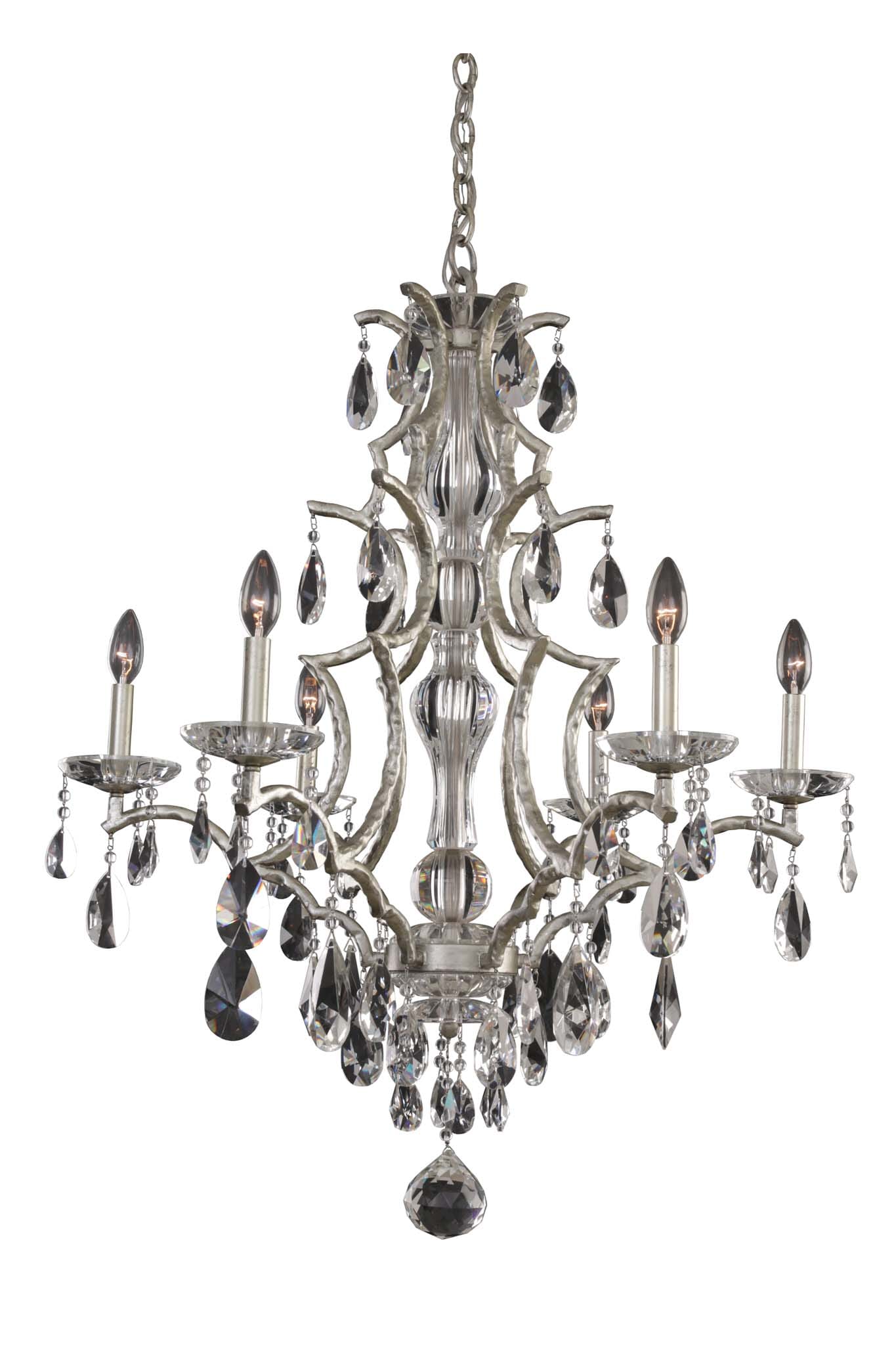 Allegri Shorecrest 6-Light Transitional Chandelier in Sliver Dollar