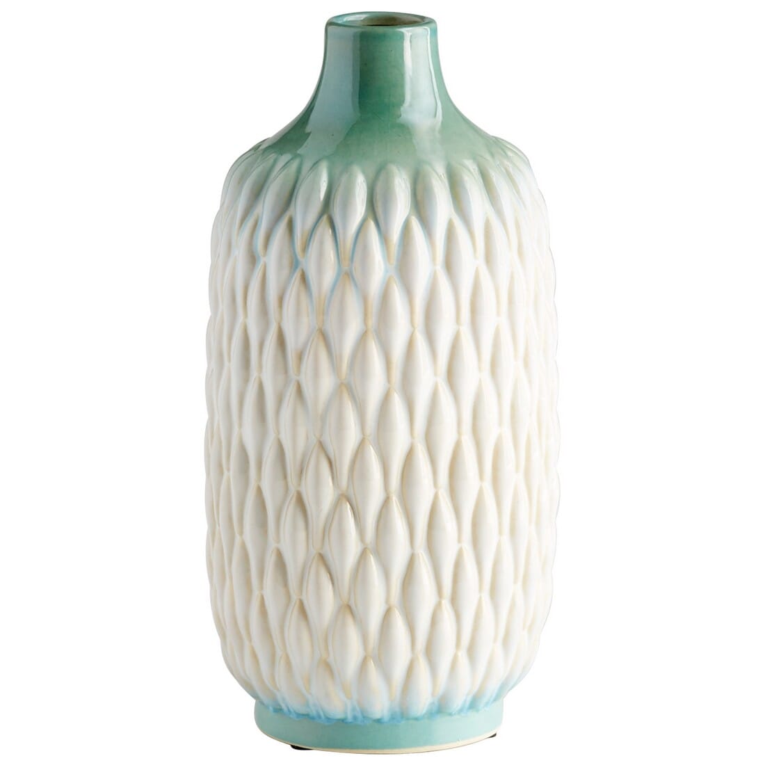 Cyan Design Small Verdant Sea Vase in Green And White Glaze