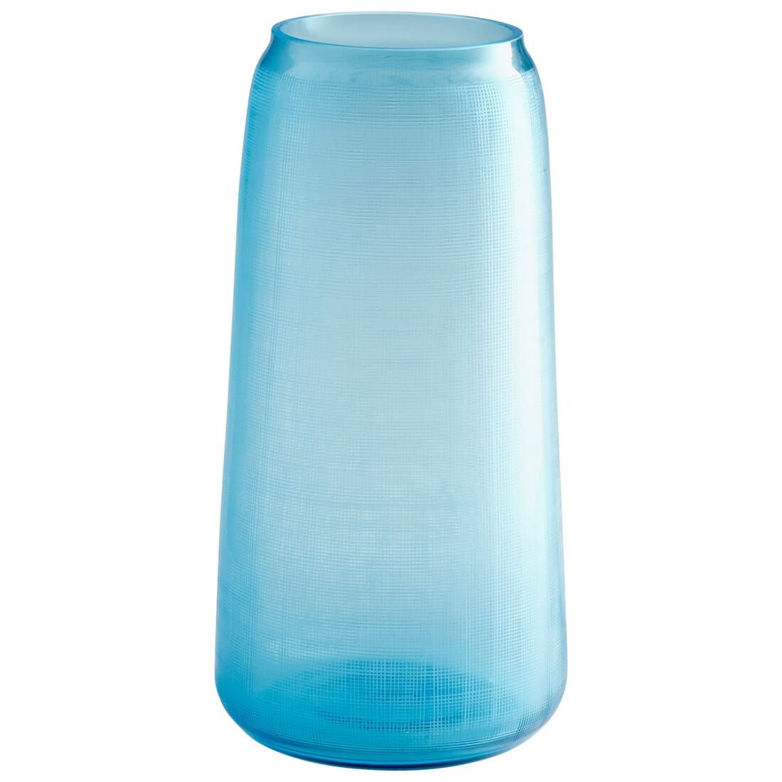 Cyan Design Griddled Sky 14" Glass Vase in Blue