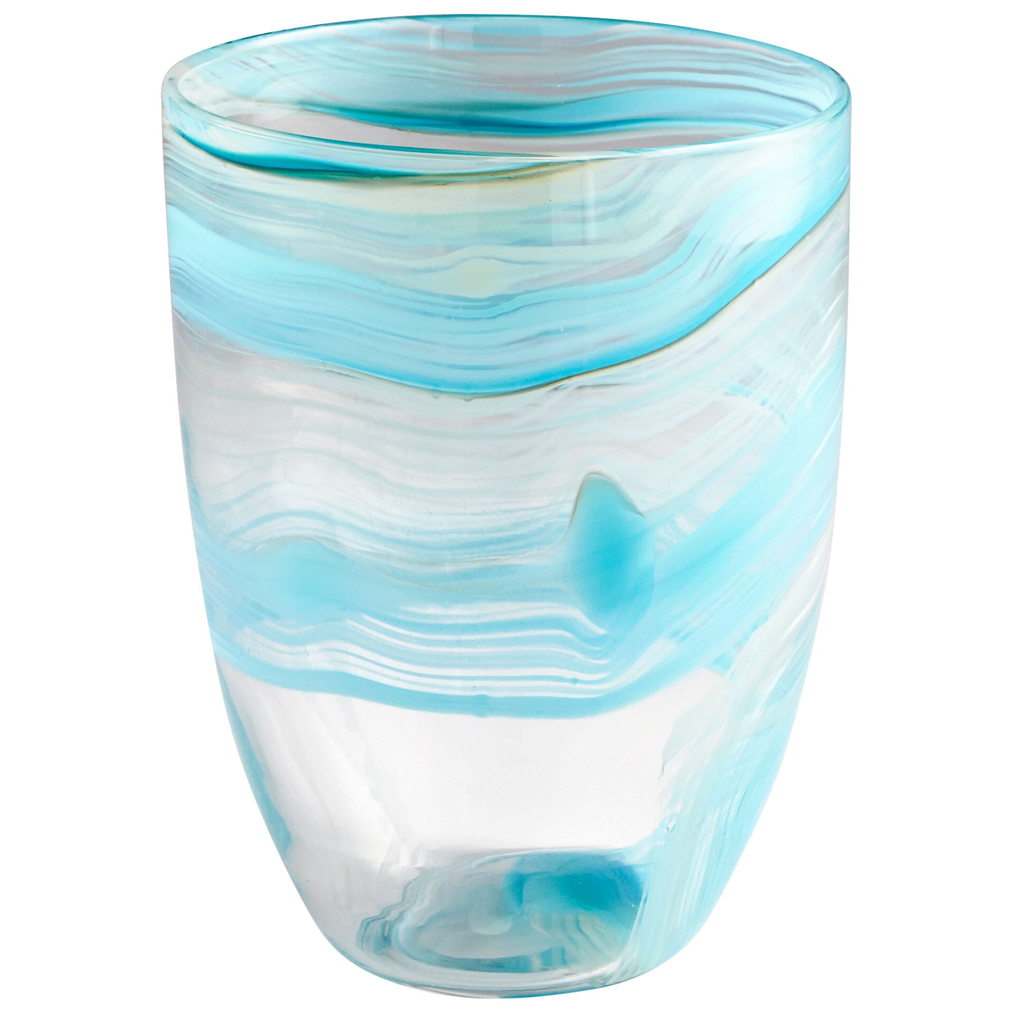 Cyan Design Small Sky Swirl Vase in Sky Blue And White