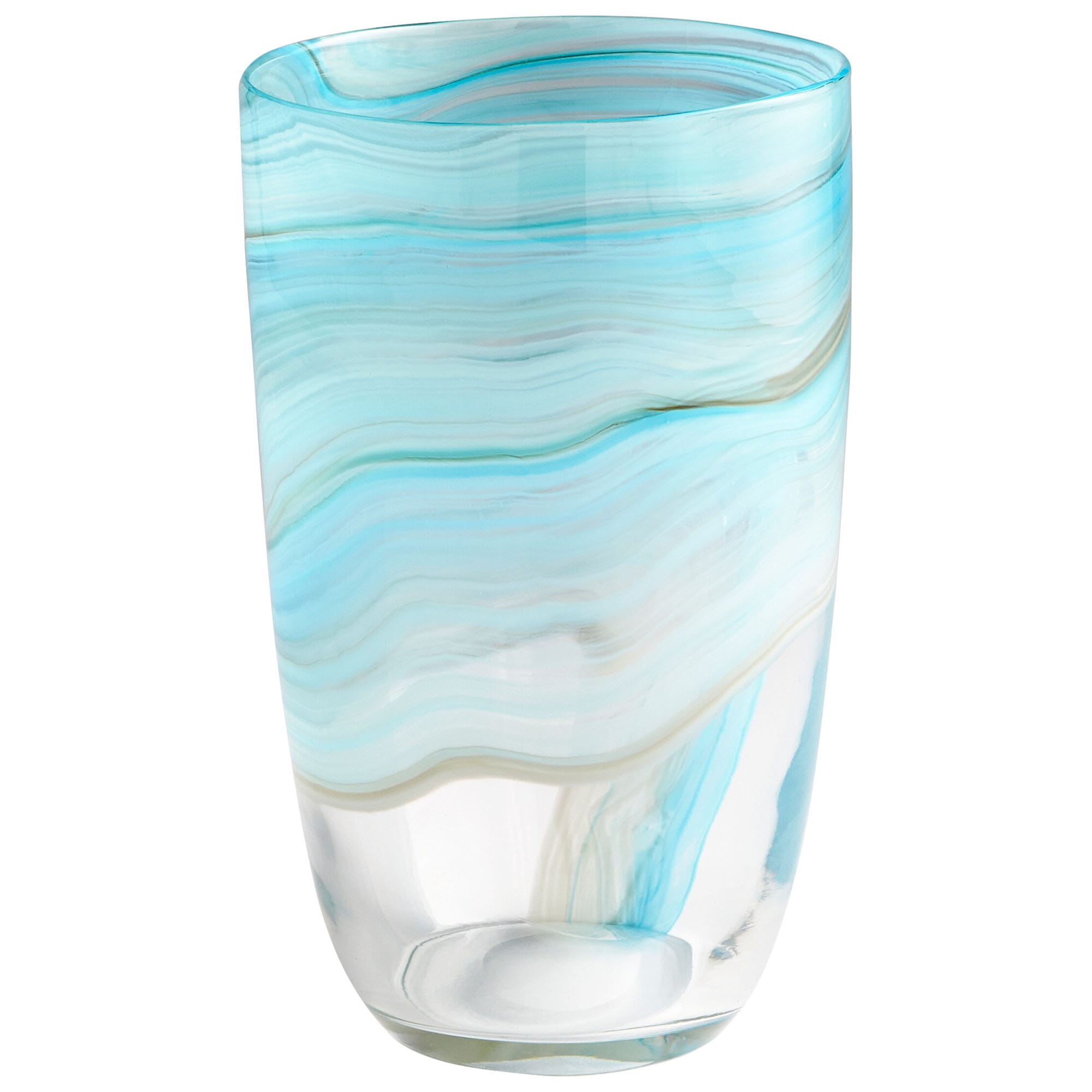 Cyan Design Medium Sky Swirl Vase in Sky Blue And White