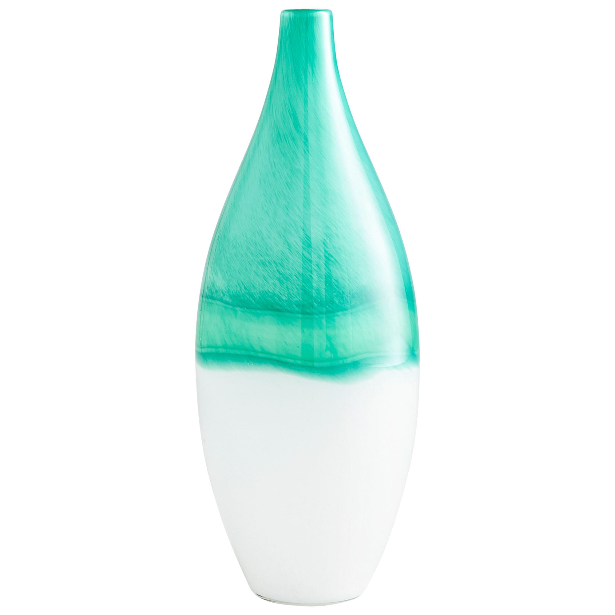 Cyan Design Ex Large Iced Marble Vasee in Turquoise and White