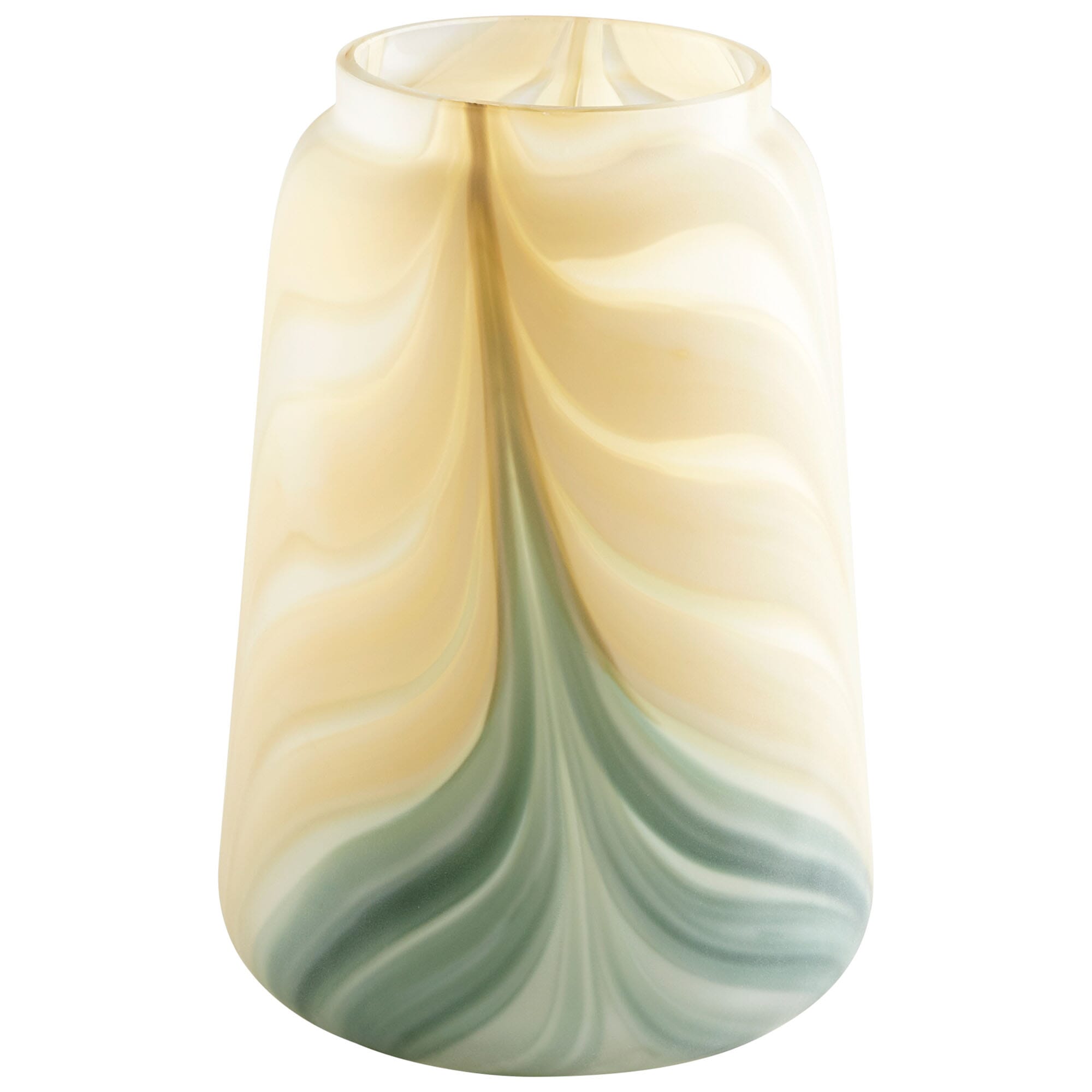 Cyan Design Medium Hearts Of Palm Vase in Yellow And Green