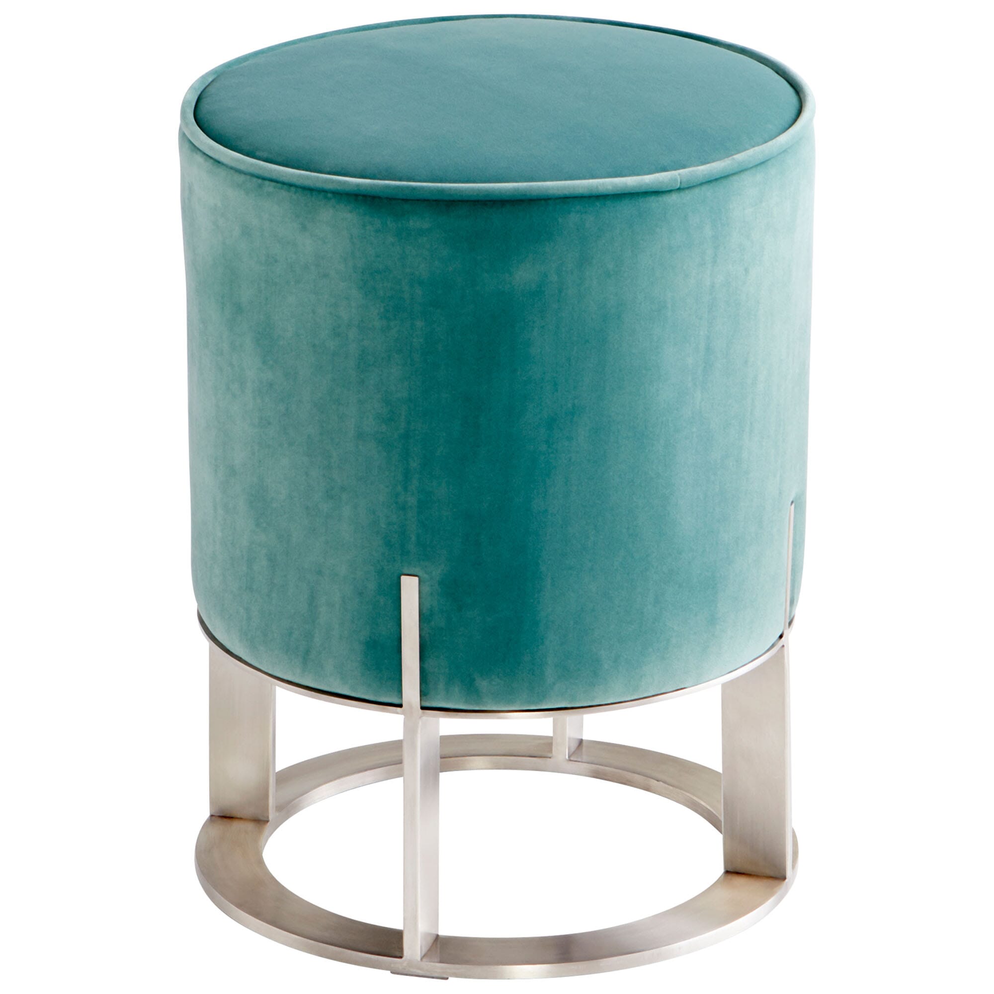 Cyan Design Opal Throne Ottoman in Brushed Stainless Steel