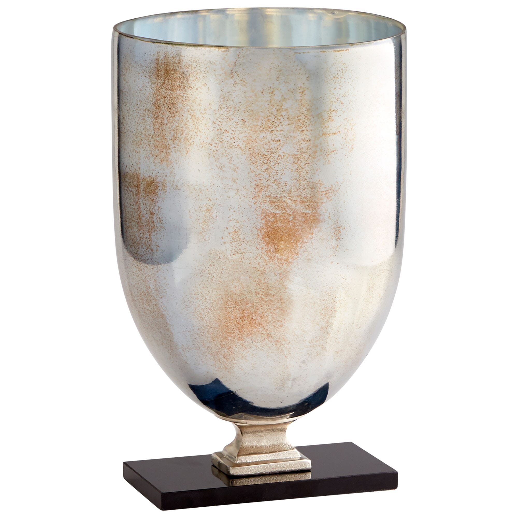 Cyan Design Large Odetta Vase in Nickel And Verdi Platinum Glass