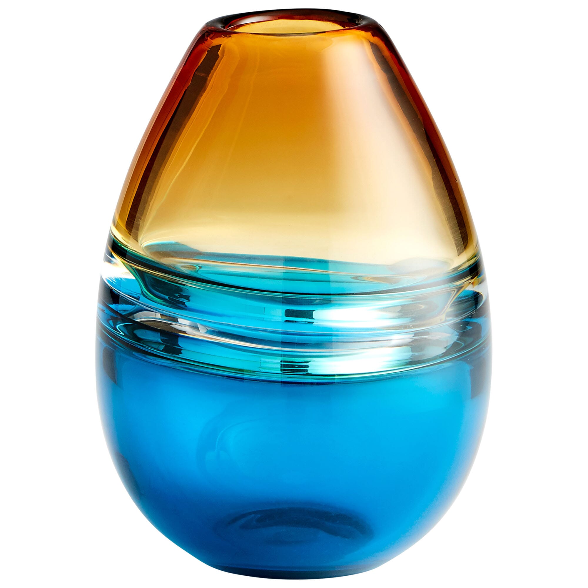 Cyan Design Small Jupiter Vase in Amber And Blue