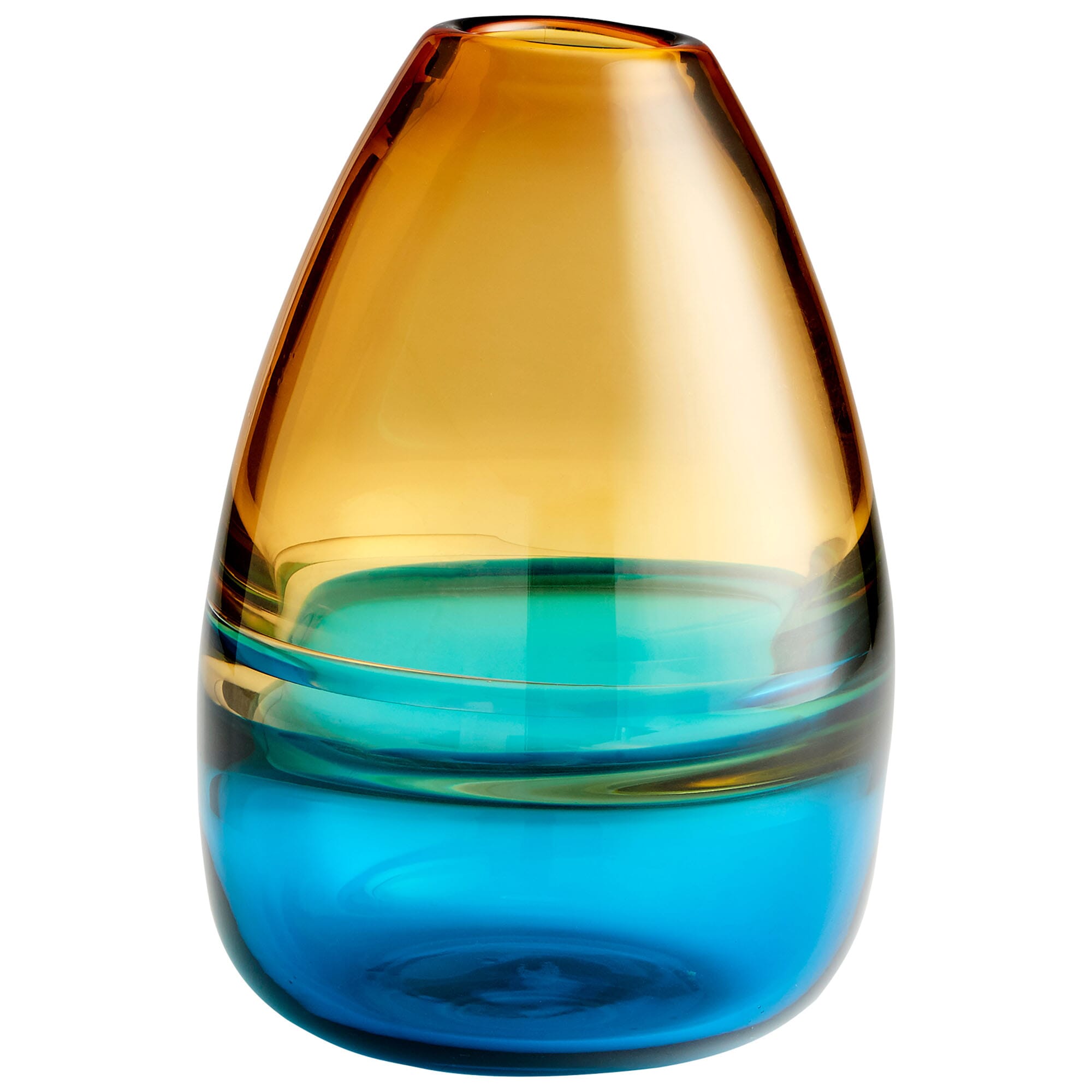 Cyan Design Large Jupiter Vase in Amber And Blue