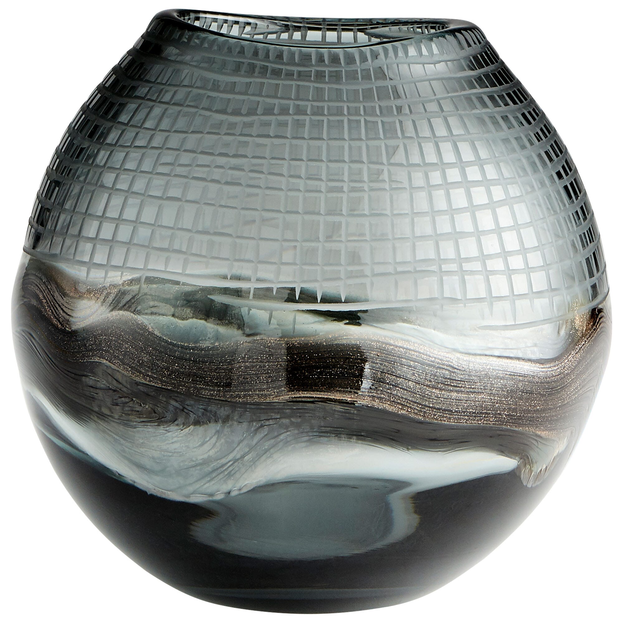 Cyan Design Axiom Vase in Clear And Glitter Gold