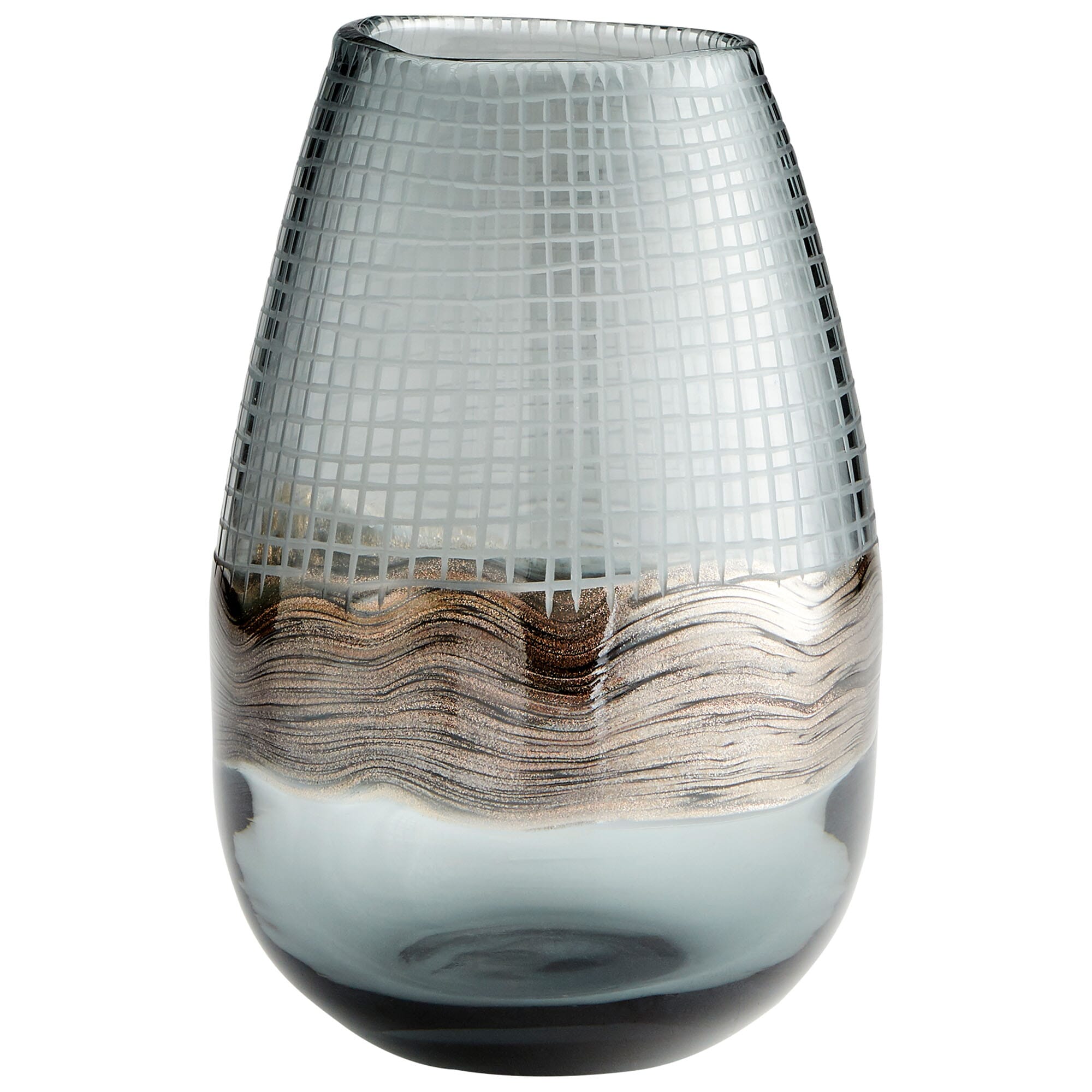 Cyan Design Small Axiom Vase in Clear And Glitter Gold