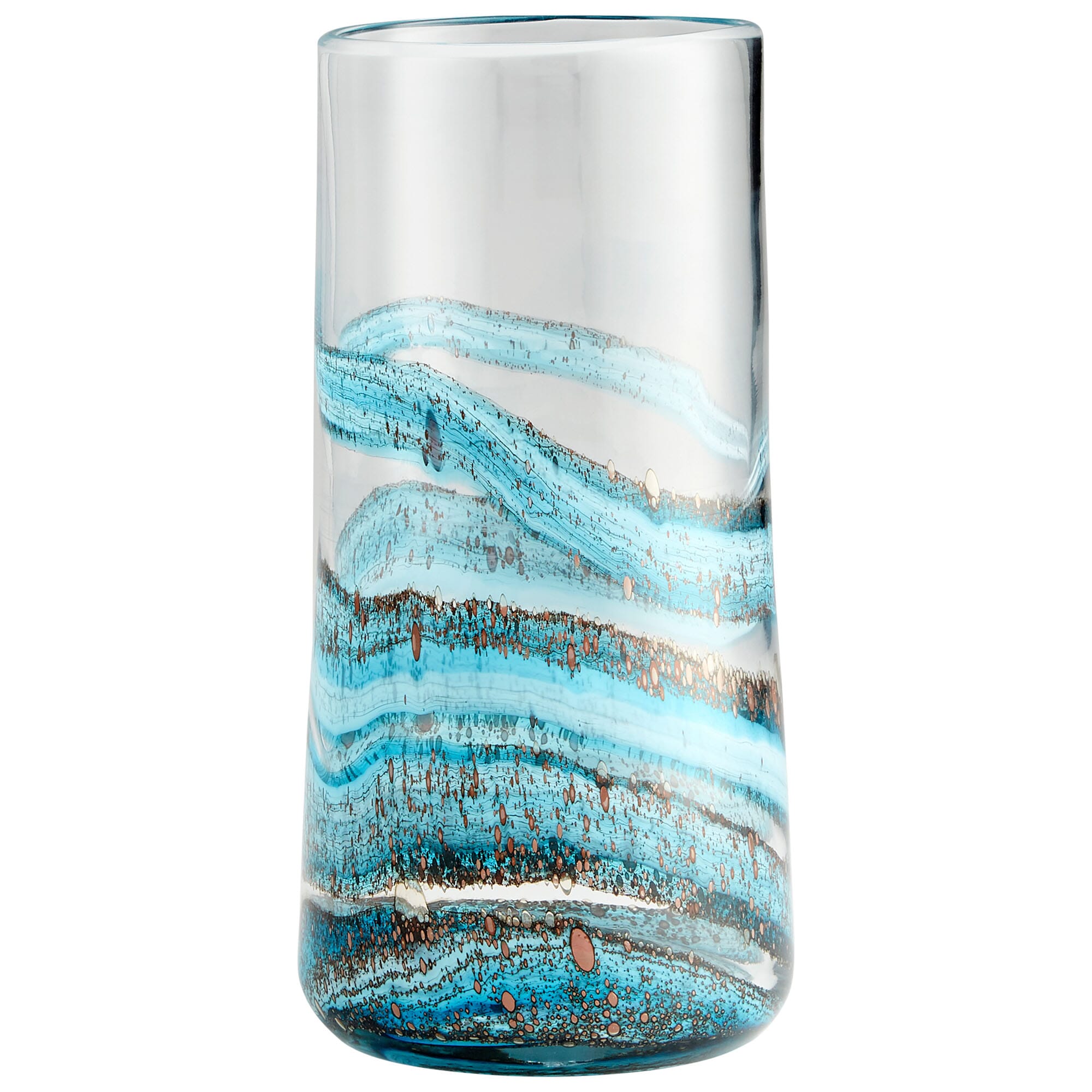 Cyan Design Large Rogue Vase in Blue and and Gold Dust