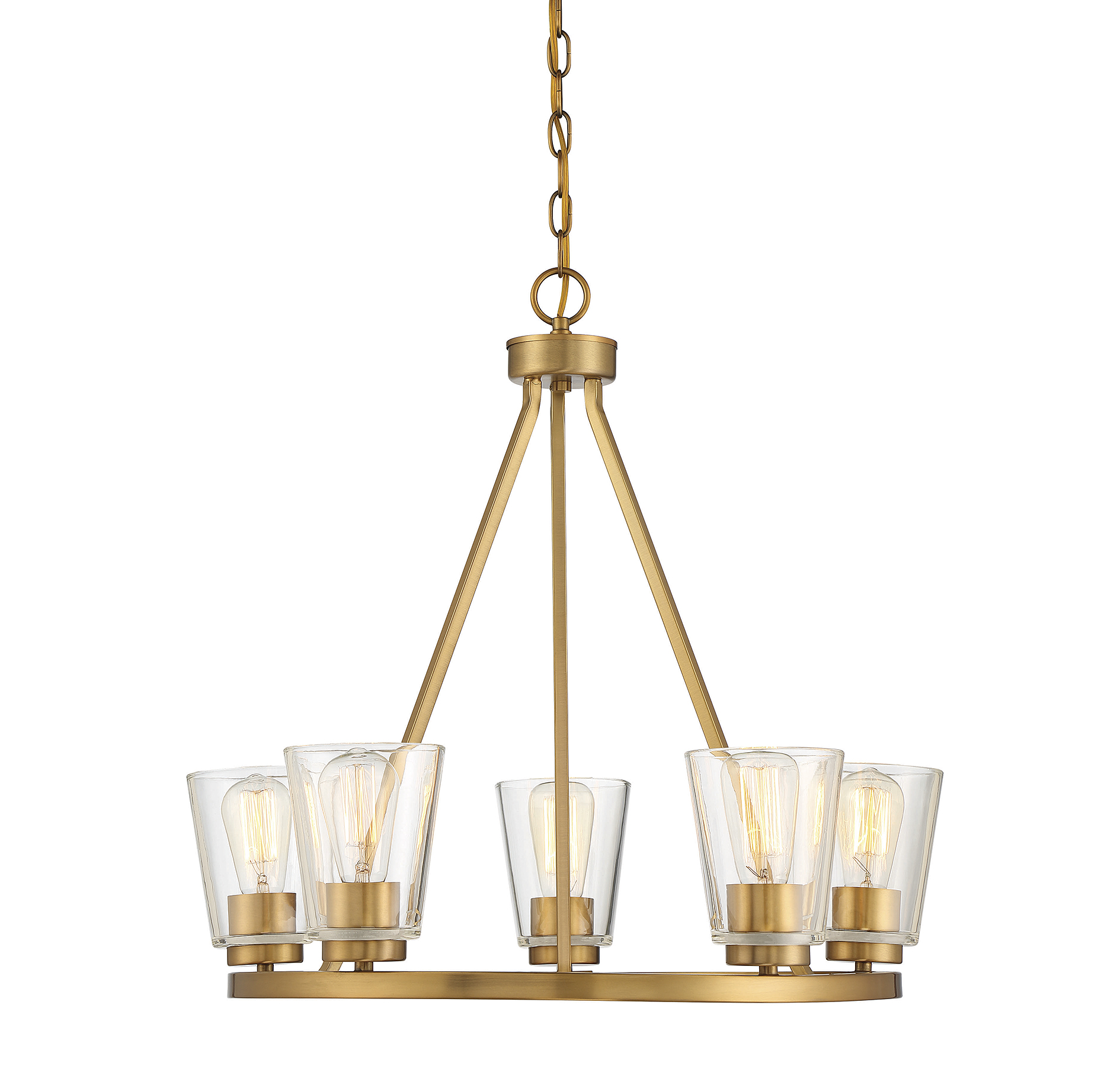 Savoy House Calhoun 5-Light Chandelier in Warm Brass