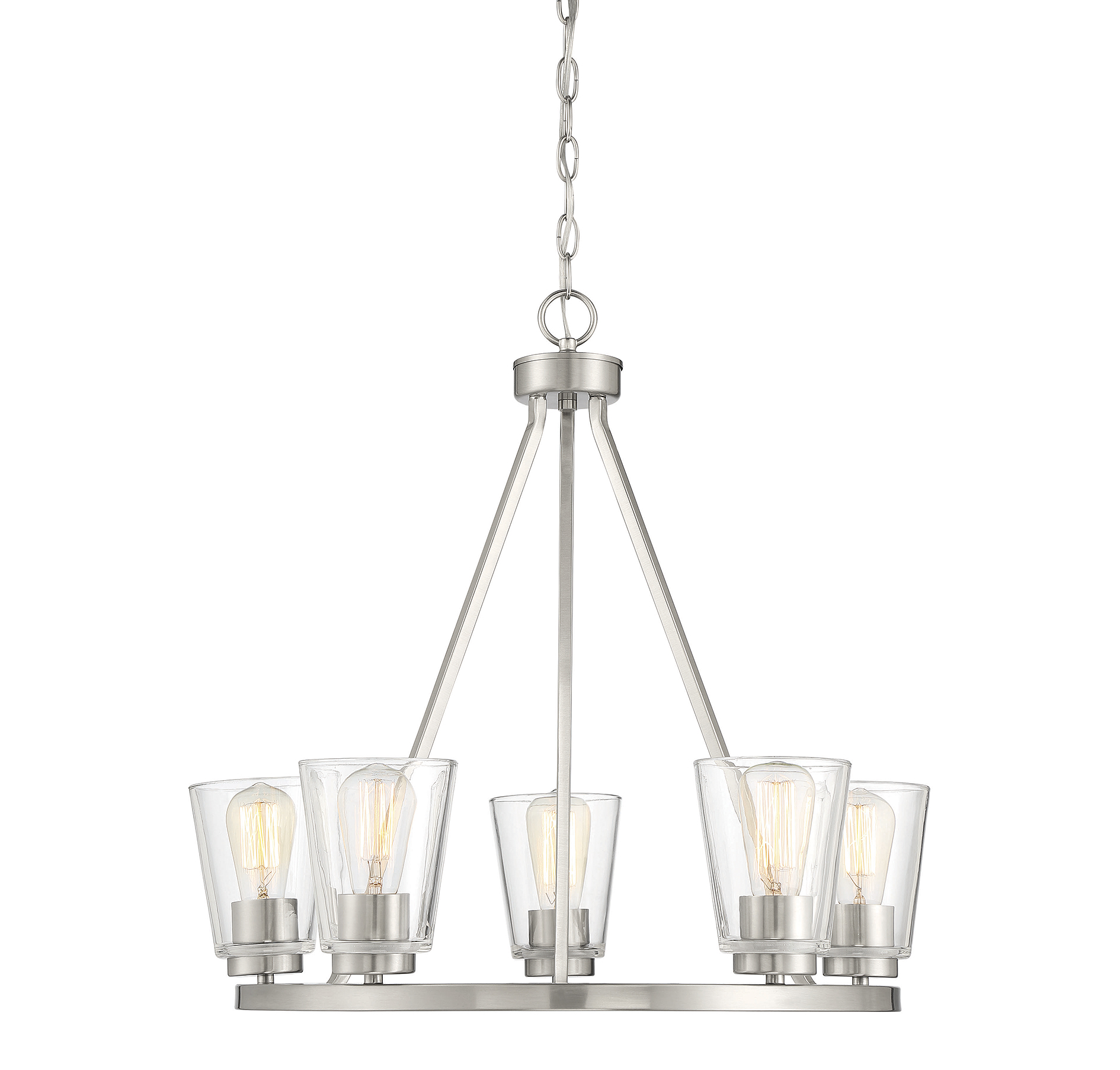 Savoy House Calhoun 5-Light Chandelier in Satin Nickel